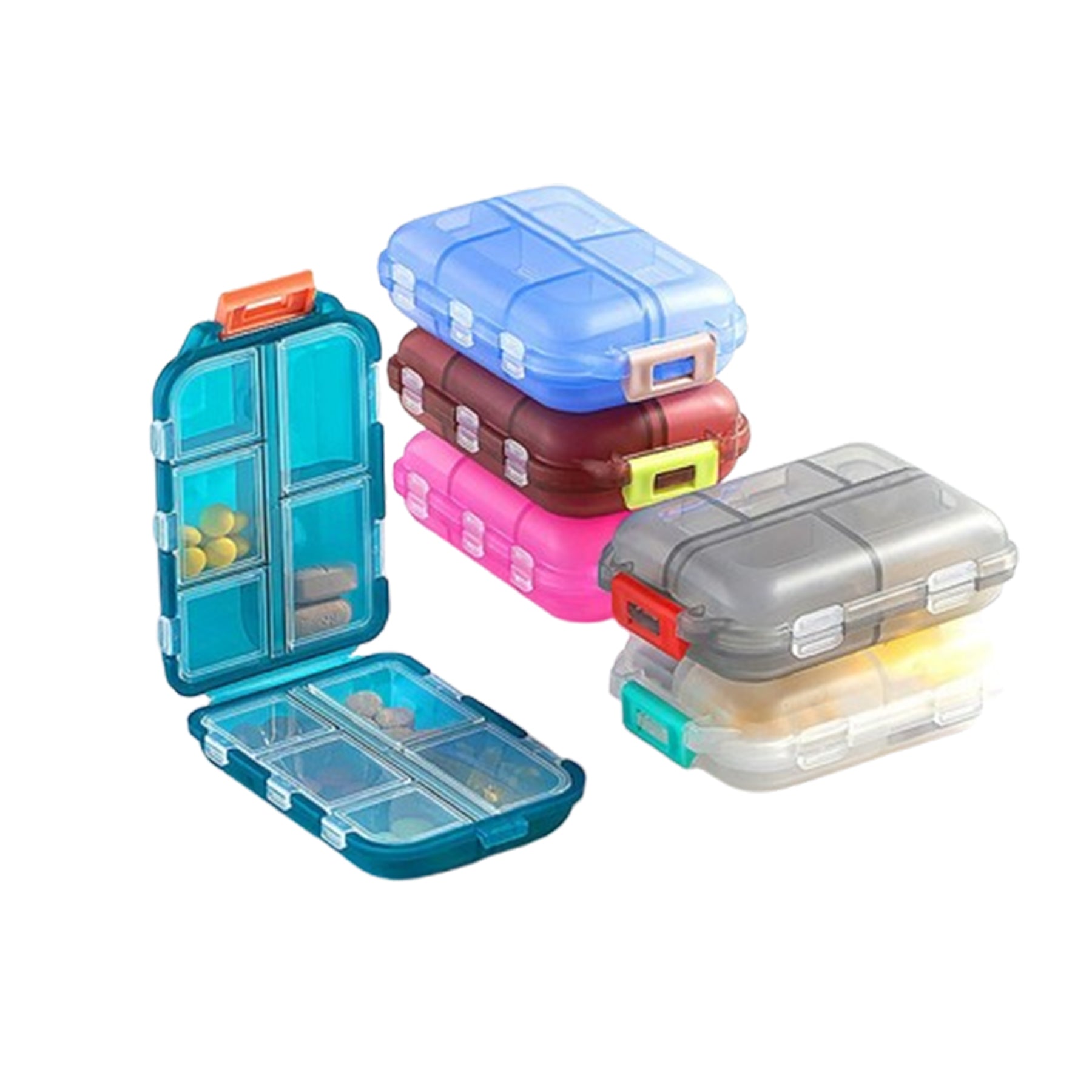 10 Compartments Travel Pill Organizer Box