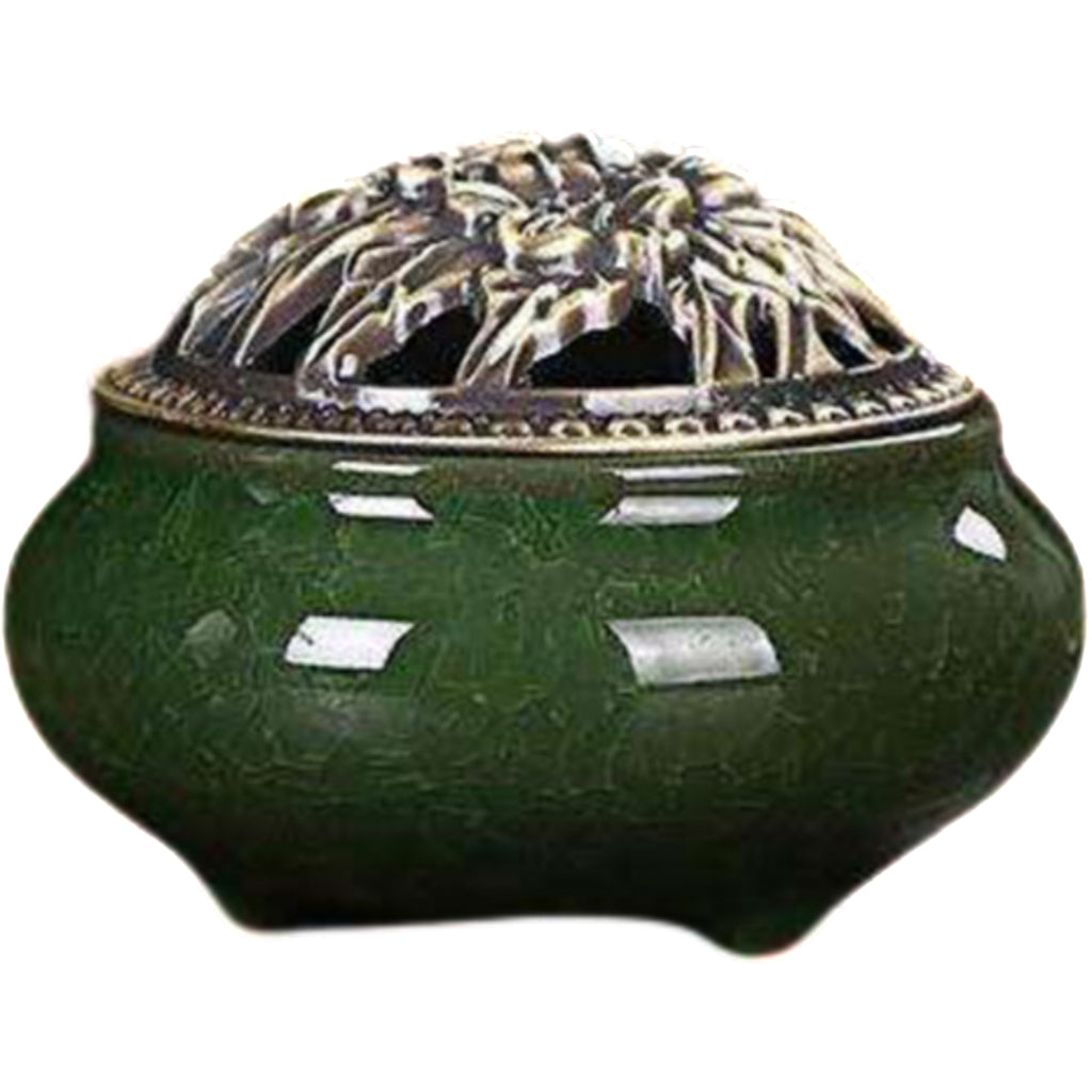 Crackled Ceramic Incense Burner Ornament
