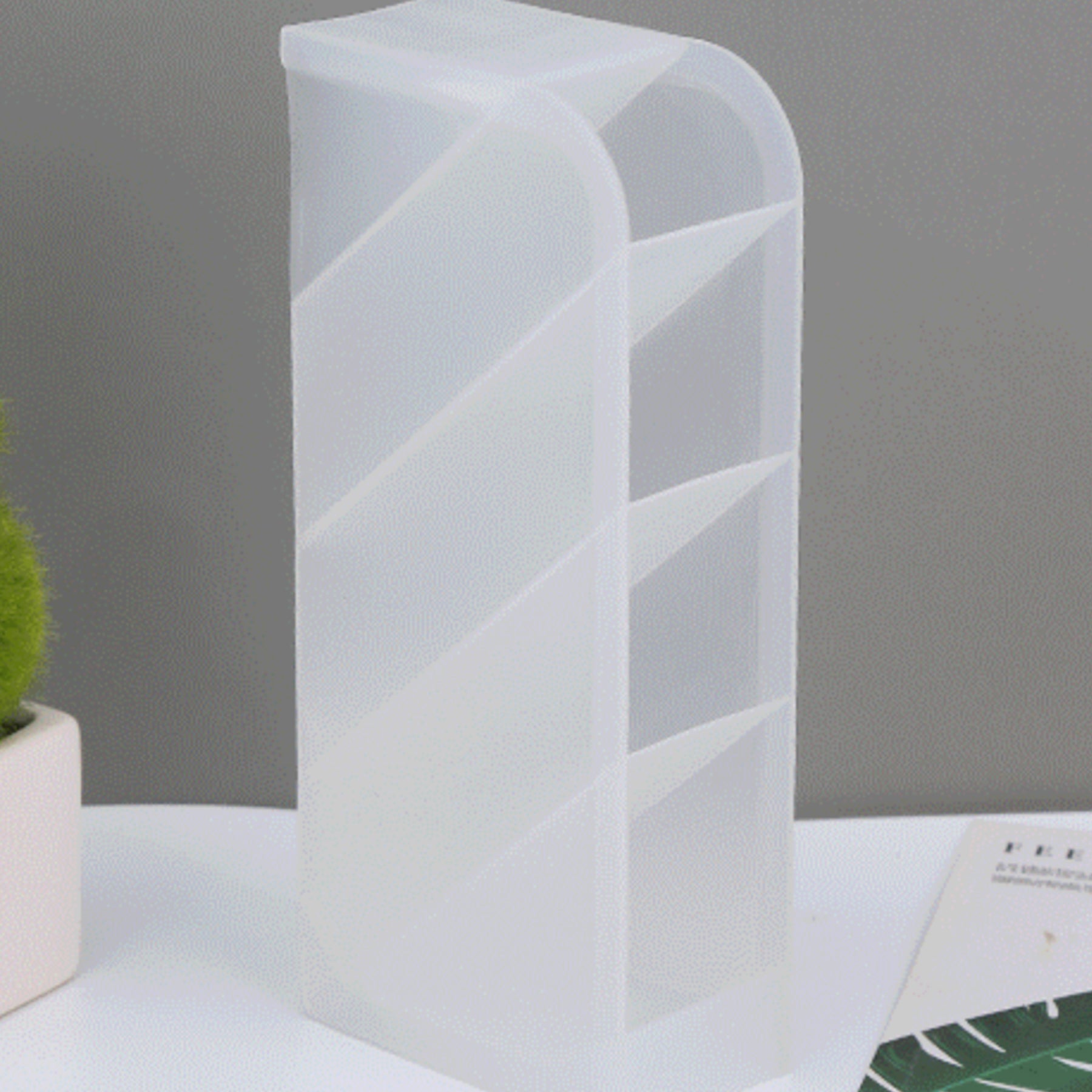 Oblique Insertion Plastic Transparent Pen Holder