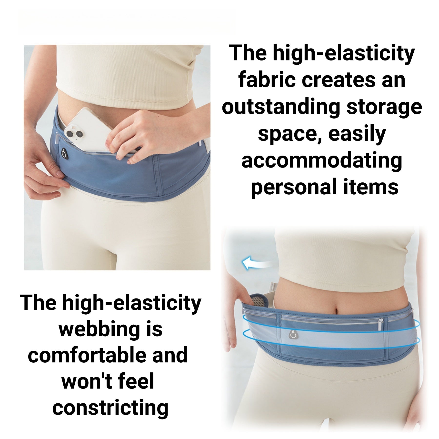 High-elasticity Reflective Close-fitting Sports Waist Bag
