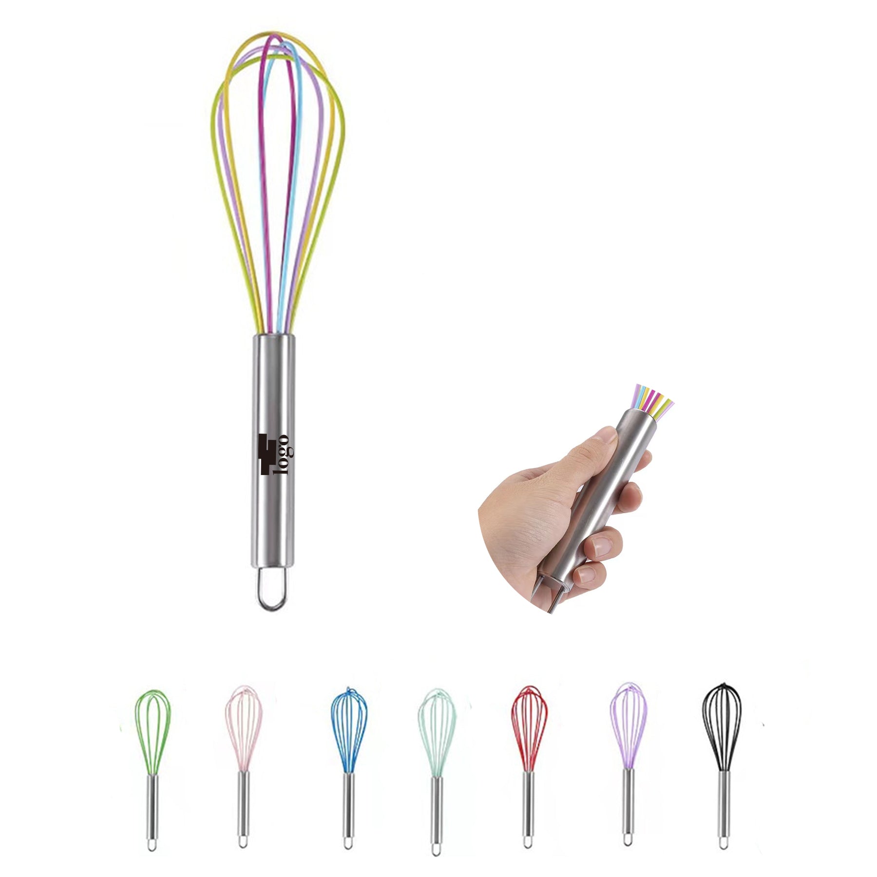 Stainless Steel Manual Silicone Egg Beater