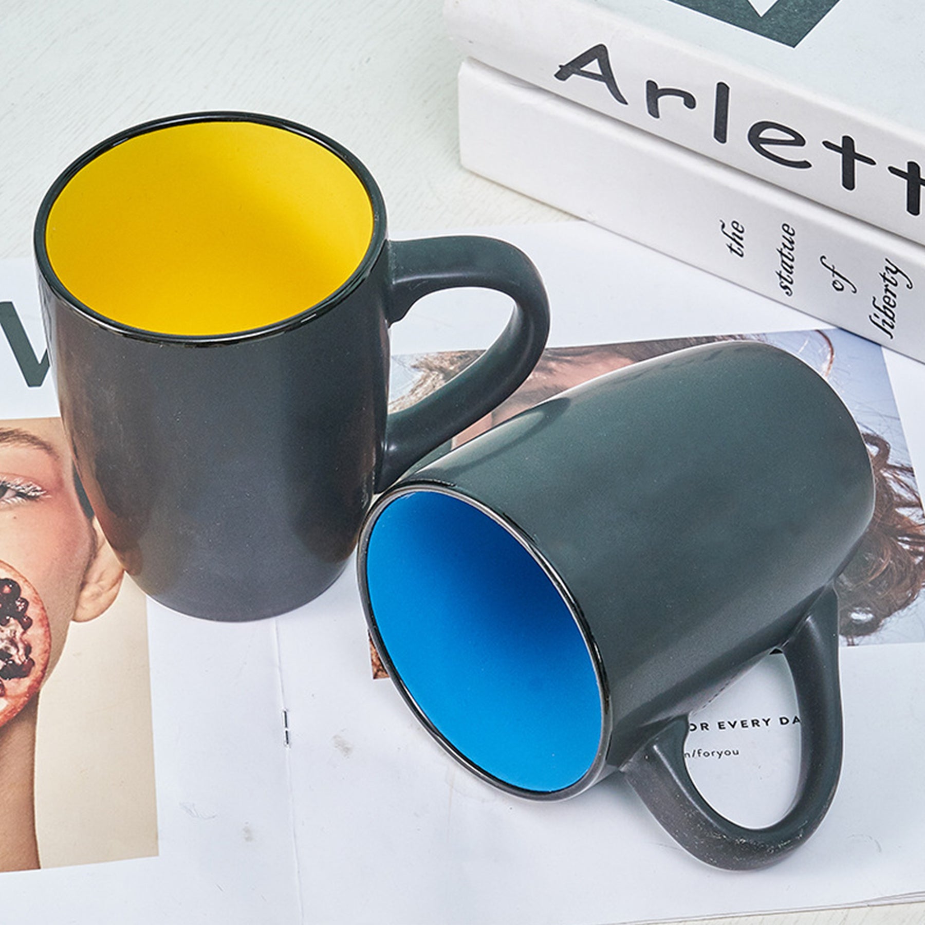 Ceramic Matte Black Inner Color Mug
