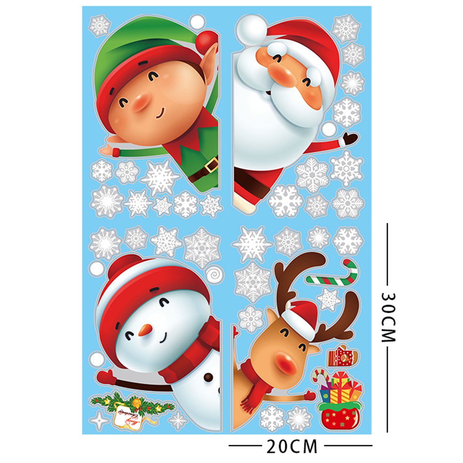Christmas Snowflake Window Clings Stickers For Glass