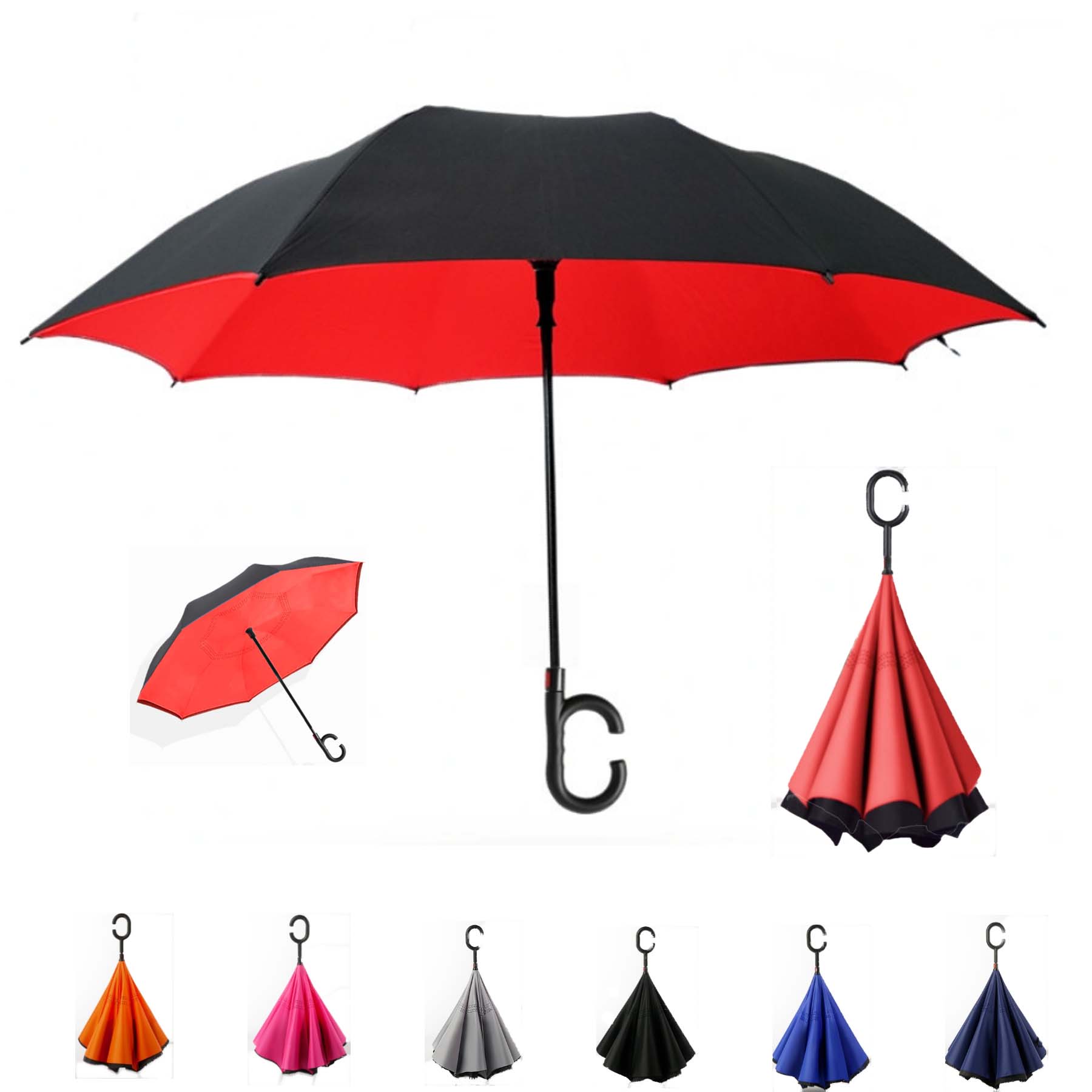 C-Handle Double-Decker Reverse Folding Umbrella