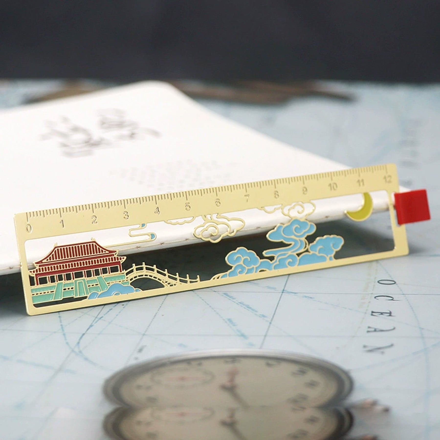 Painted Metal Ruler Bookmark