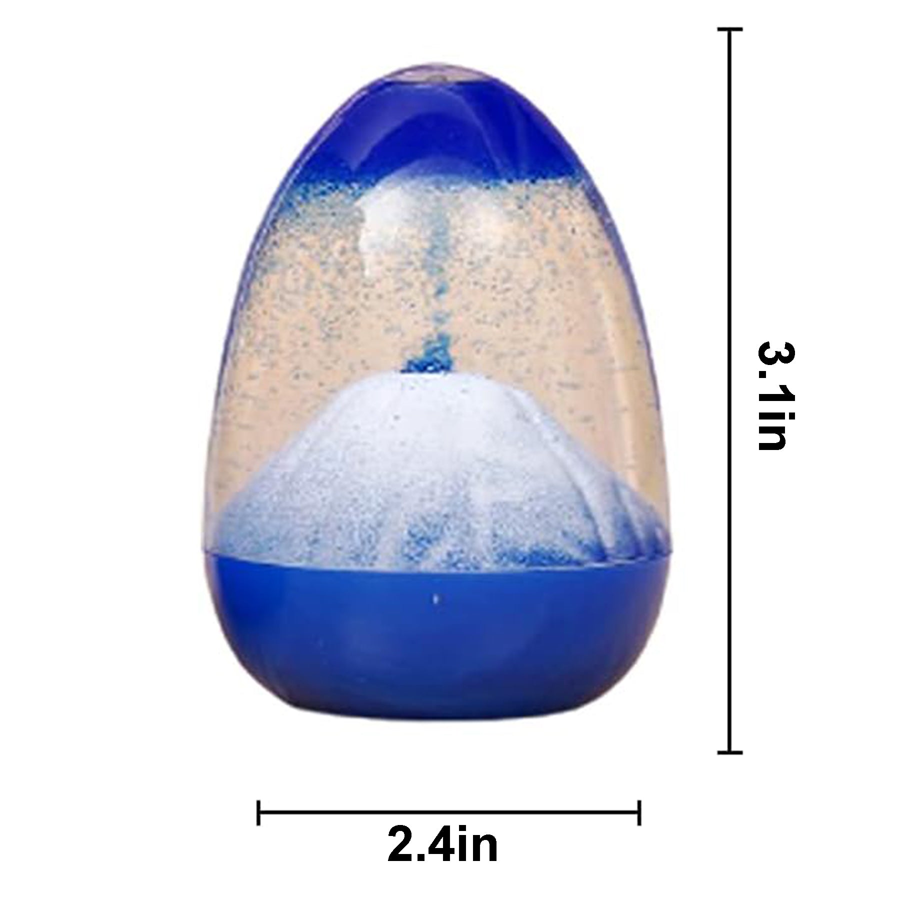 Volcanic Egg Liquid Hourglass With Base