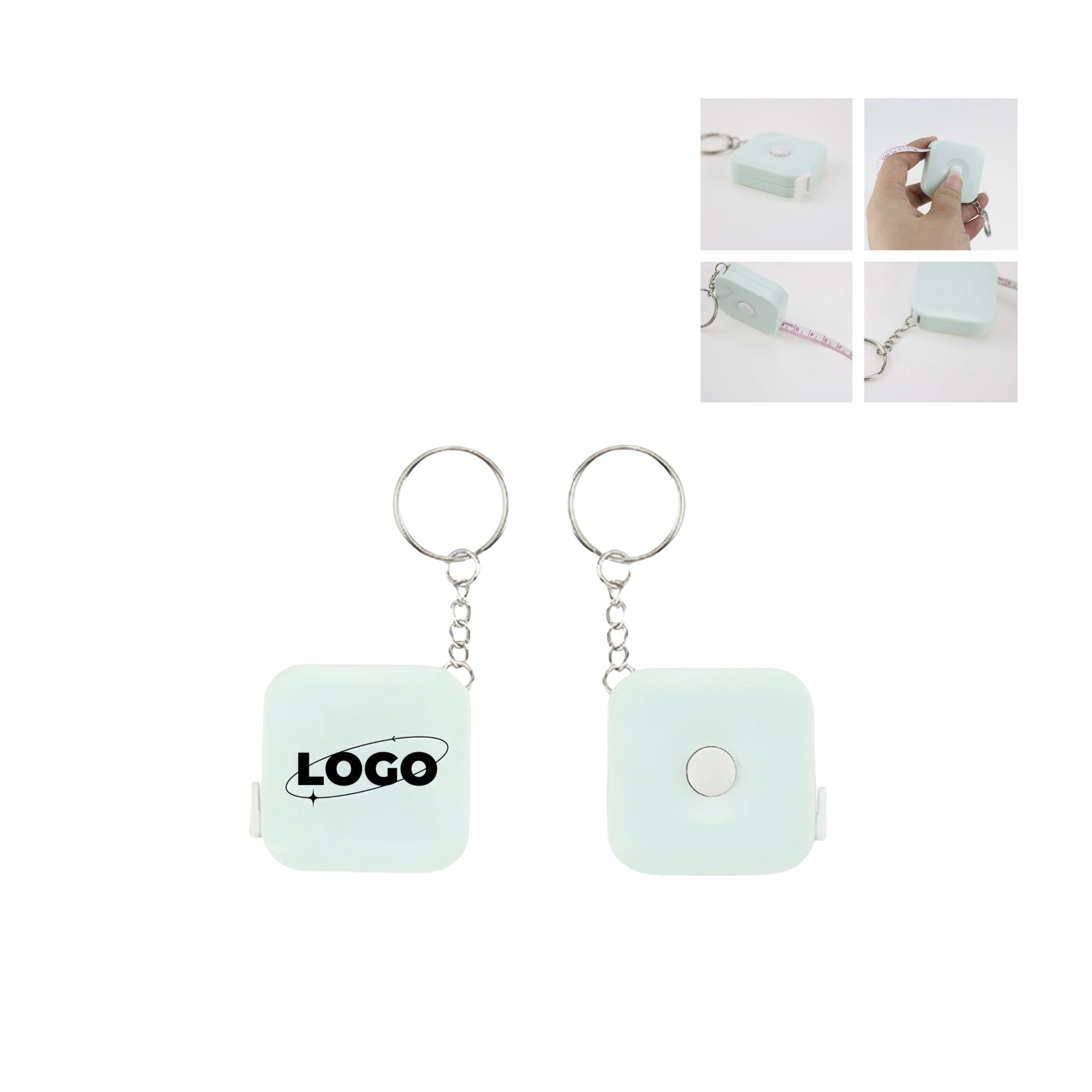 Square Tape Measure with Key Chain