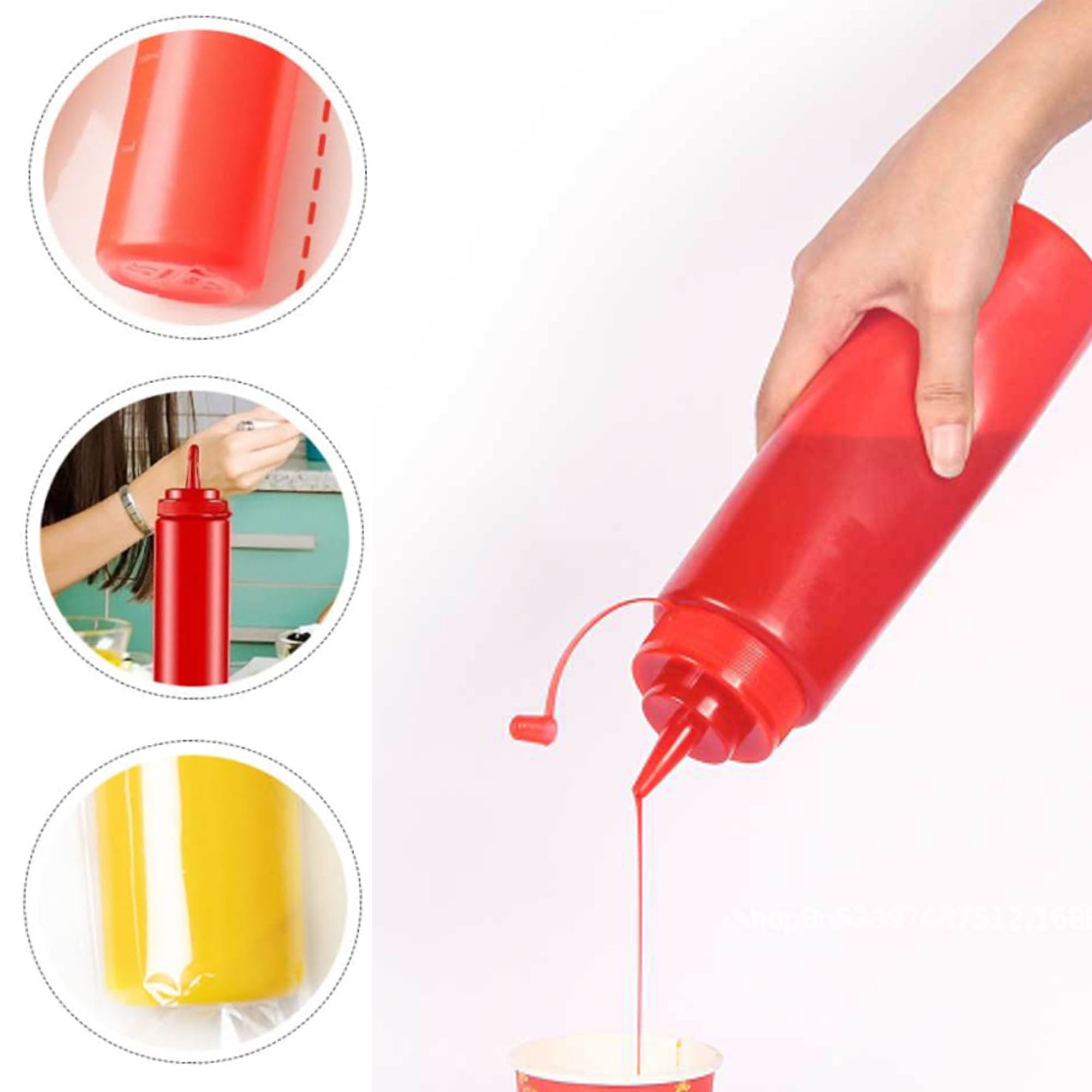 Plastic Squeeze Sauce Bottle With Nozzle Cap