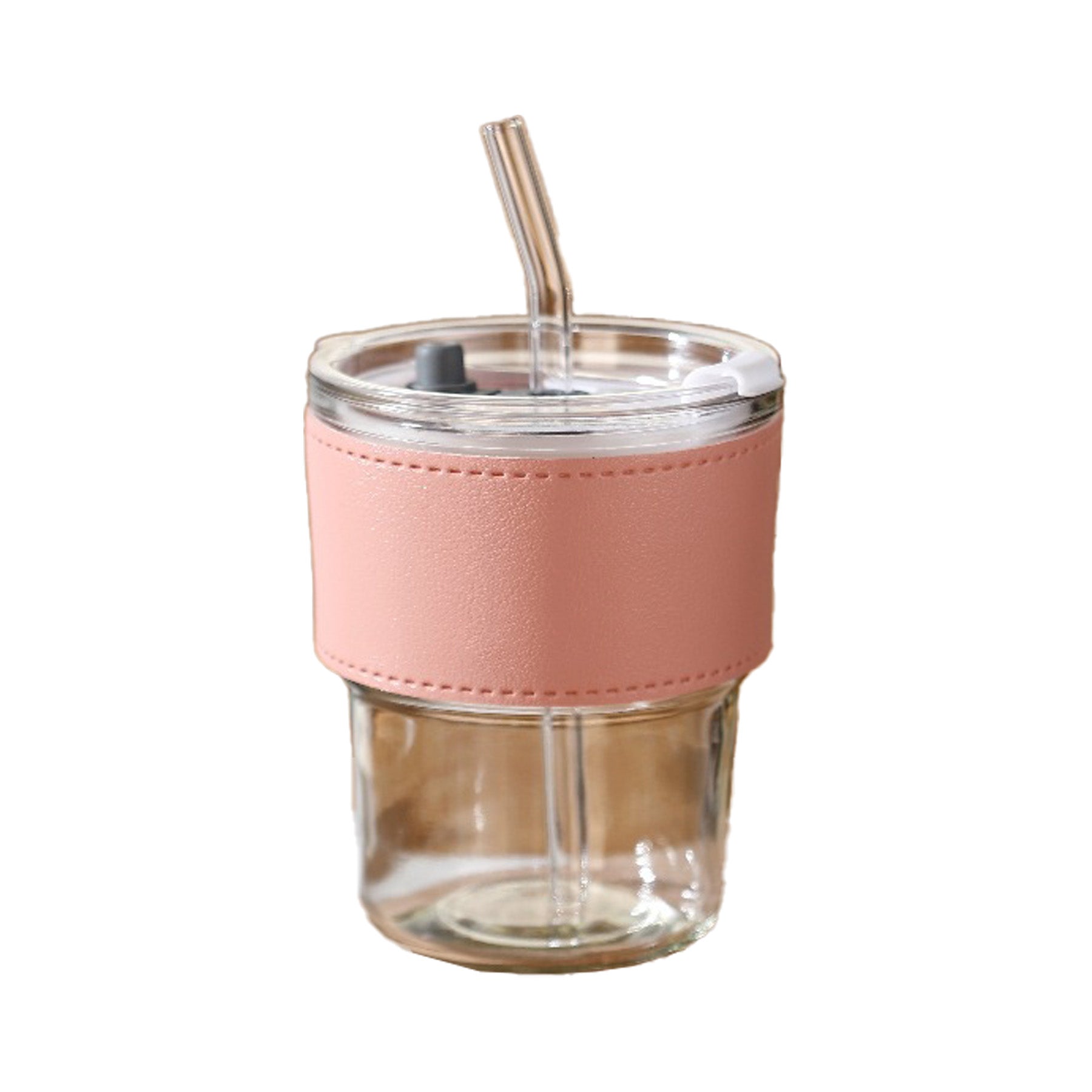 Mini Glass Water Cup With Straw