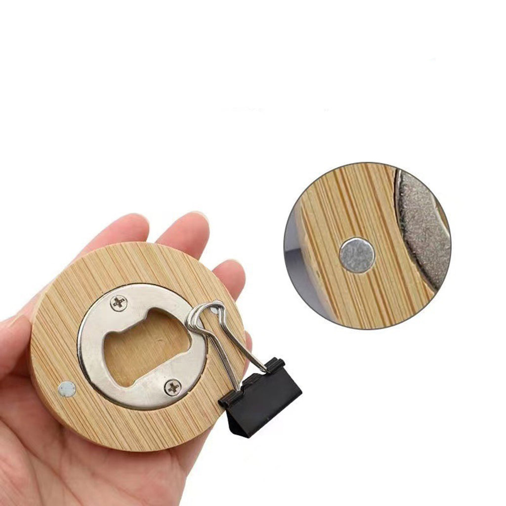 Wooden Round Beer Opener