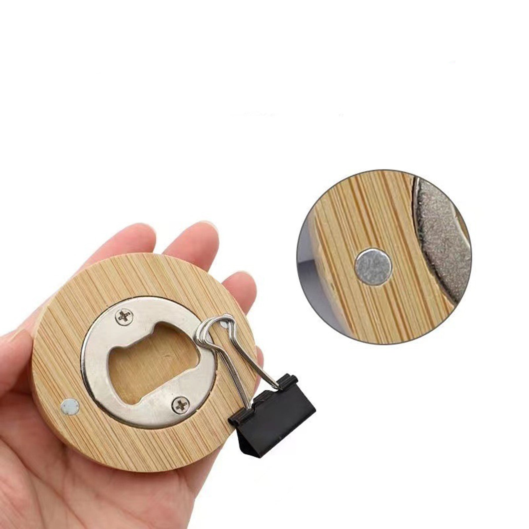Wooden Round Beer Opener