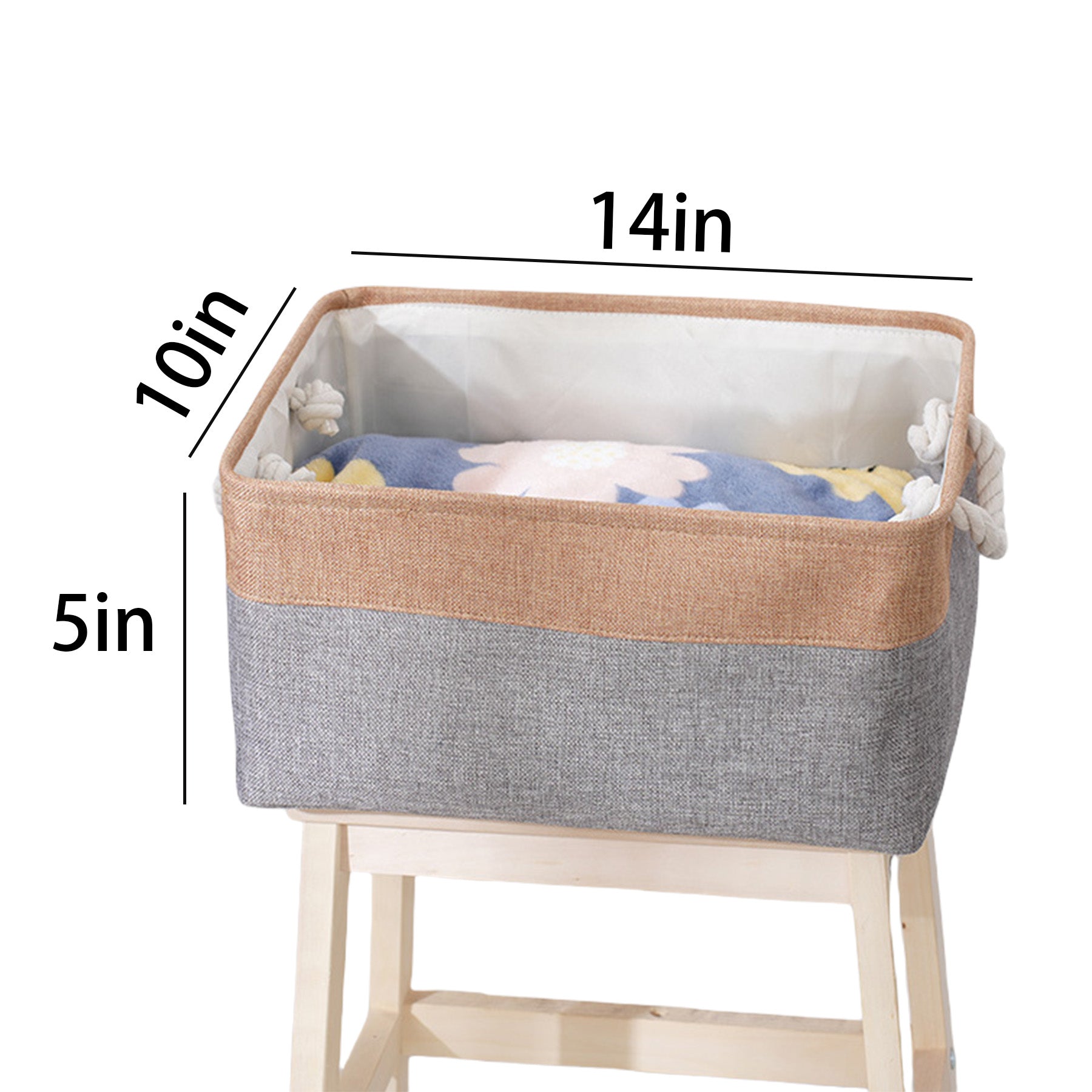 Linen Fabric Storage Basket
