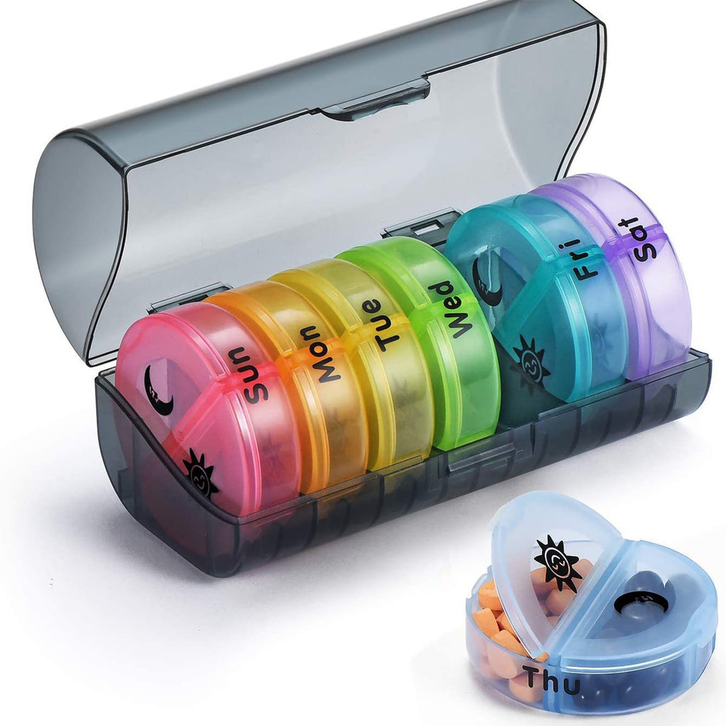 Rainbow 14 Grid Carrying Divided Pill Box