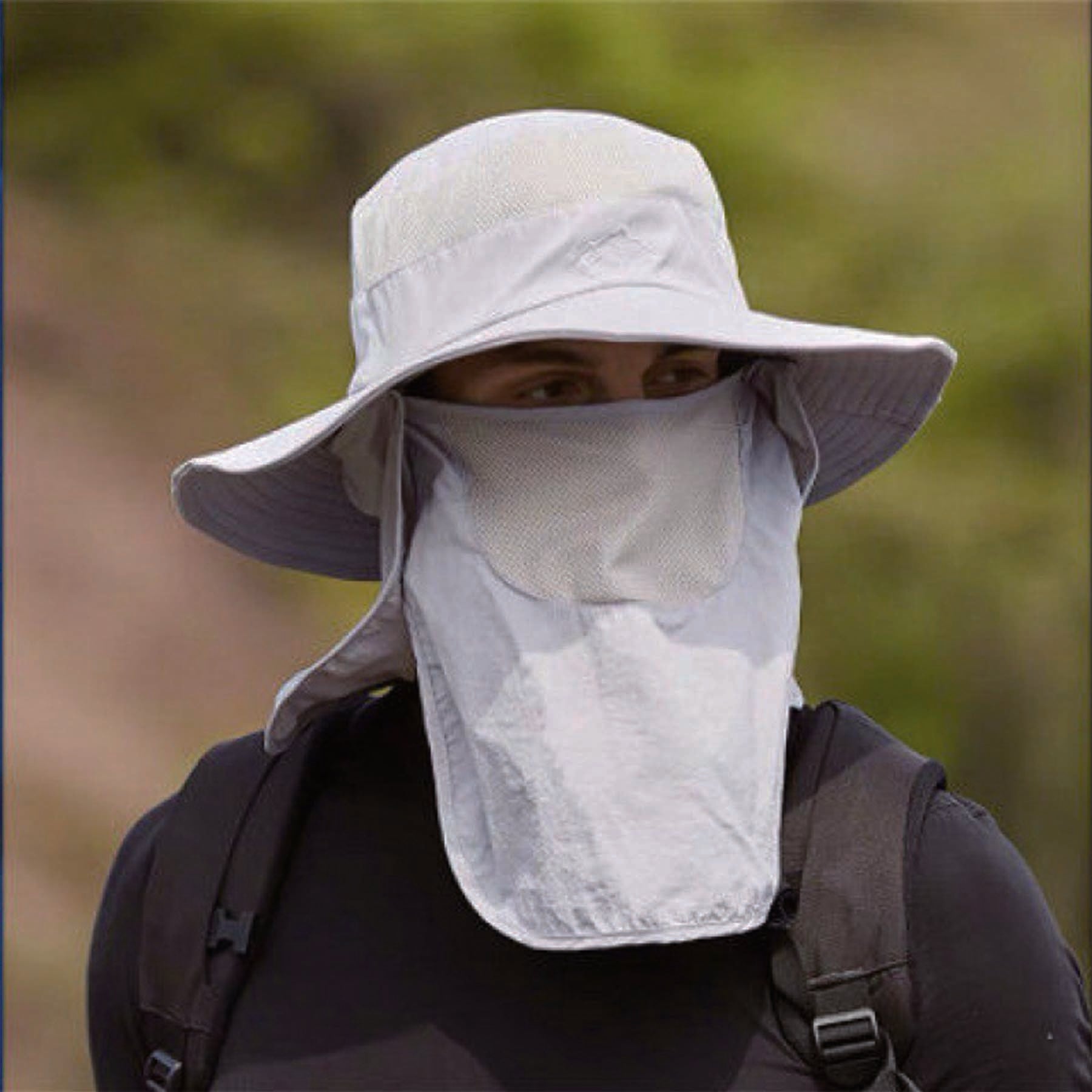 Outdoor Wide Brim Hat With Face Cover & Neck Flap