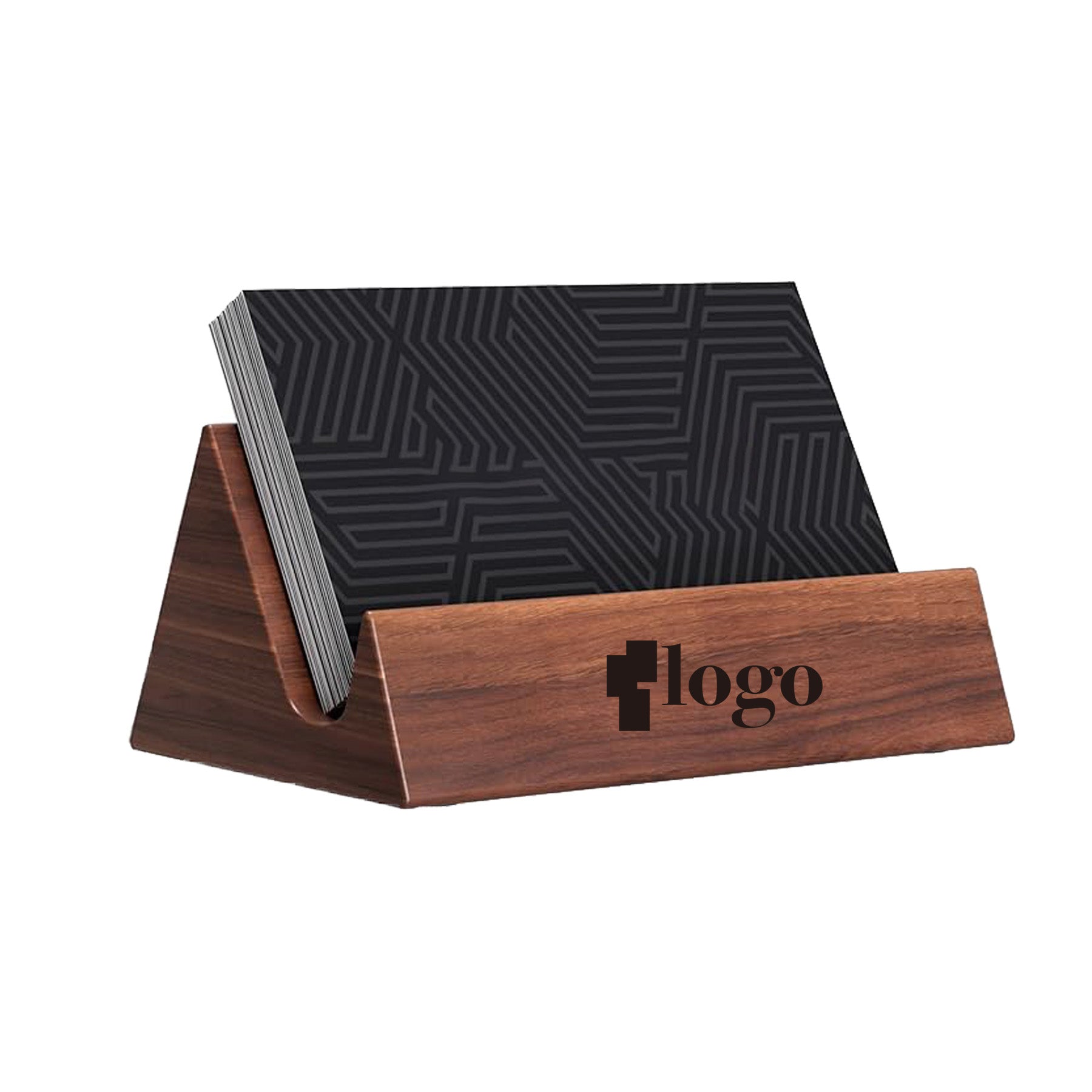 Wooden Desk Business Card Holder
