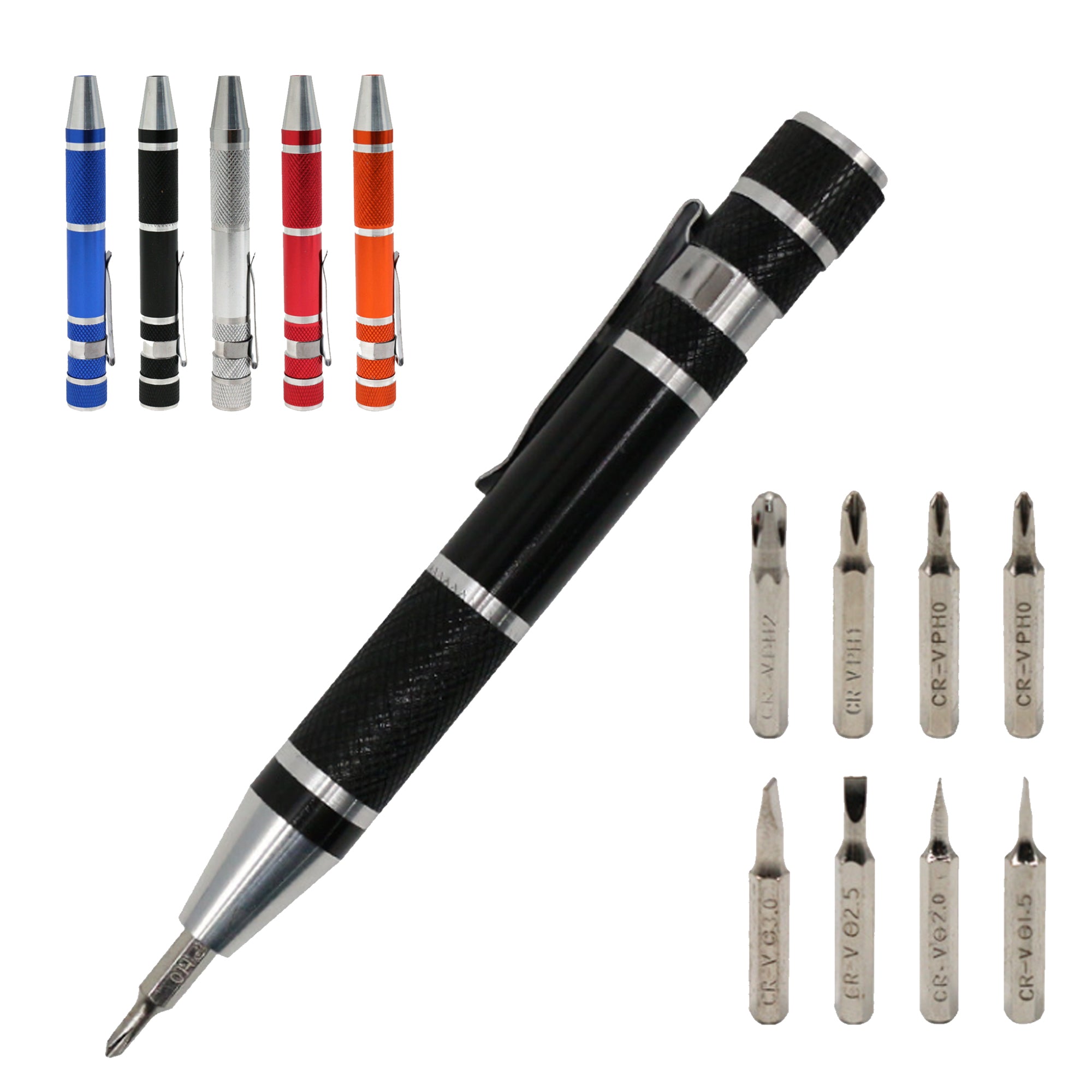 8-in-1 Aluminum Tool Pen With Screwdriver