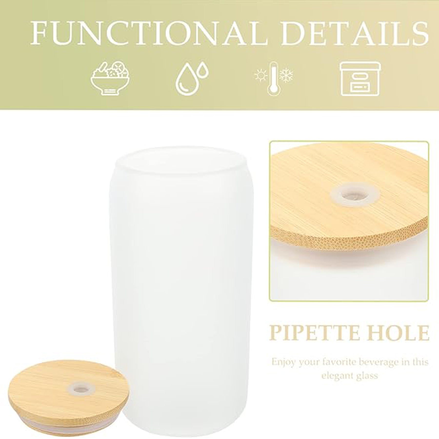 Double Glass Bamboo Lid Mug