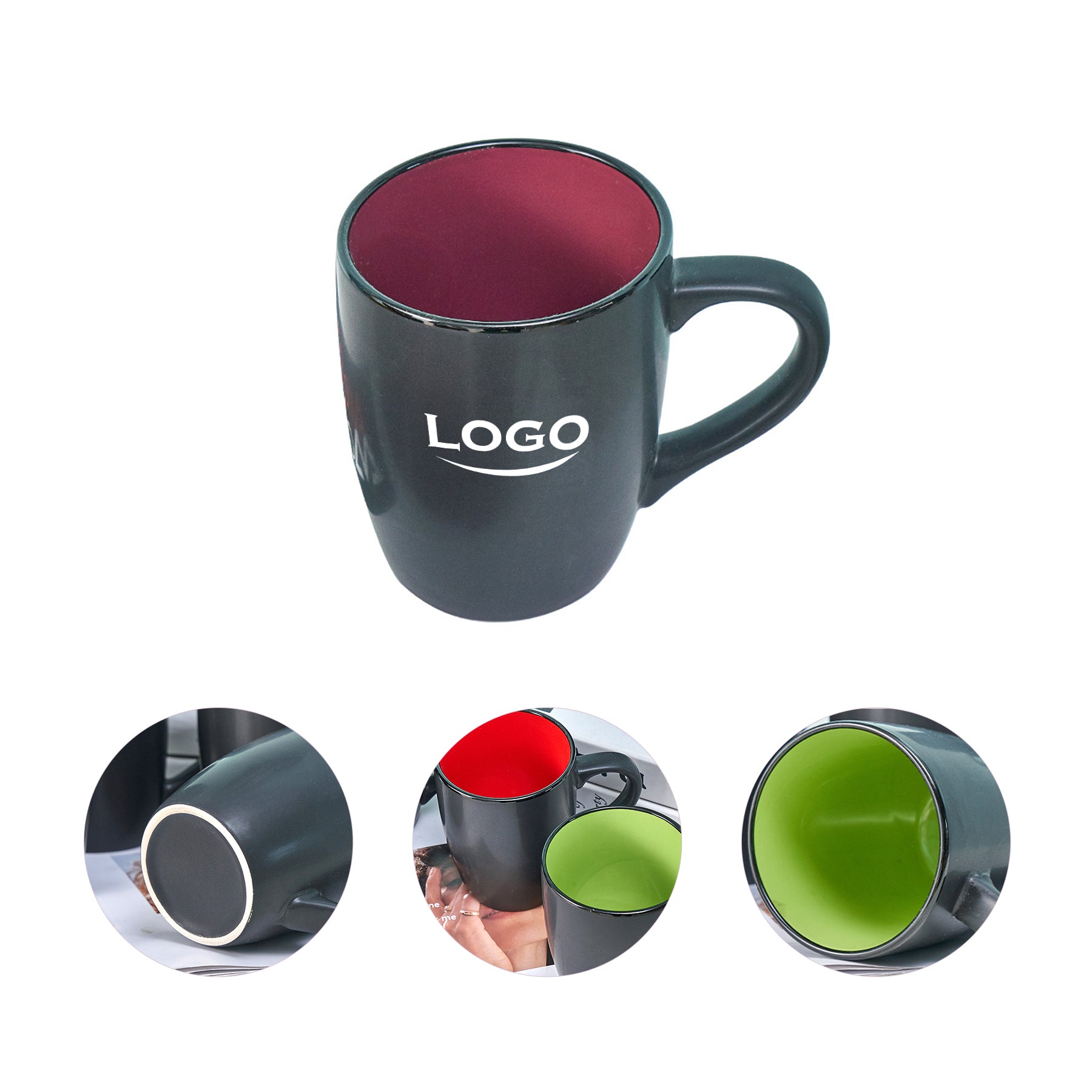 Ceramic Matte Black Inner Color Mug