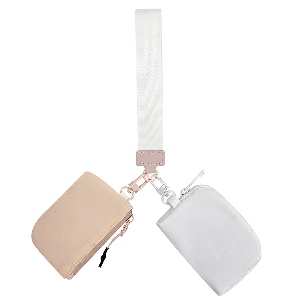 Mini Dual Pouch Wristlet Keychain Wallet