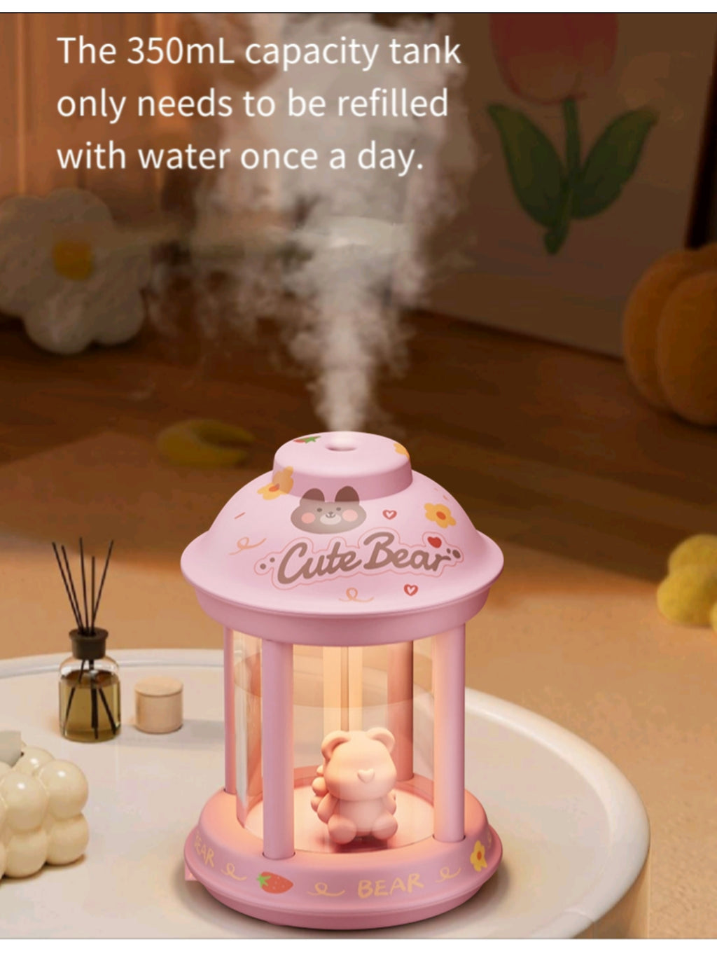 Animal Shape USB Mini Humidifier Night Light Desktop