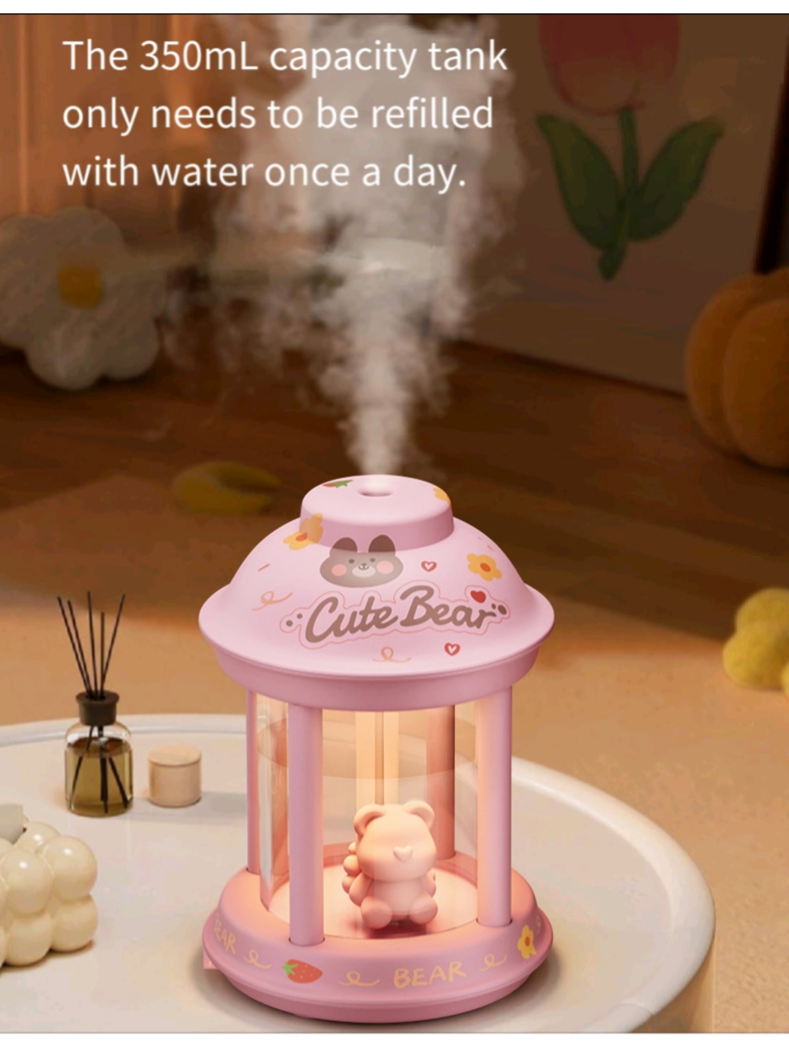 Animal Shape USB Mini Humidifier Night Light Desktop