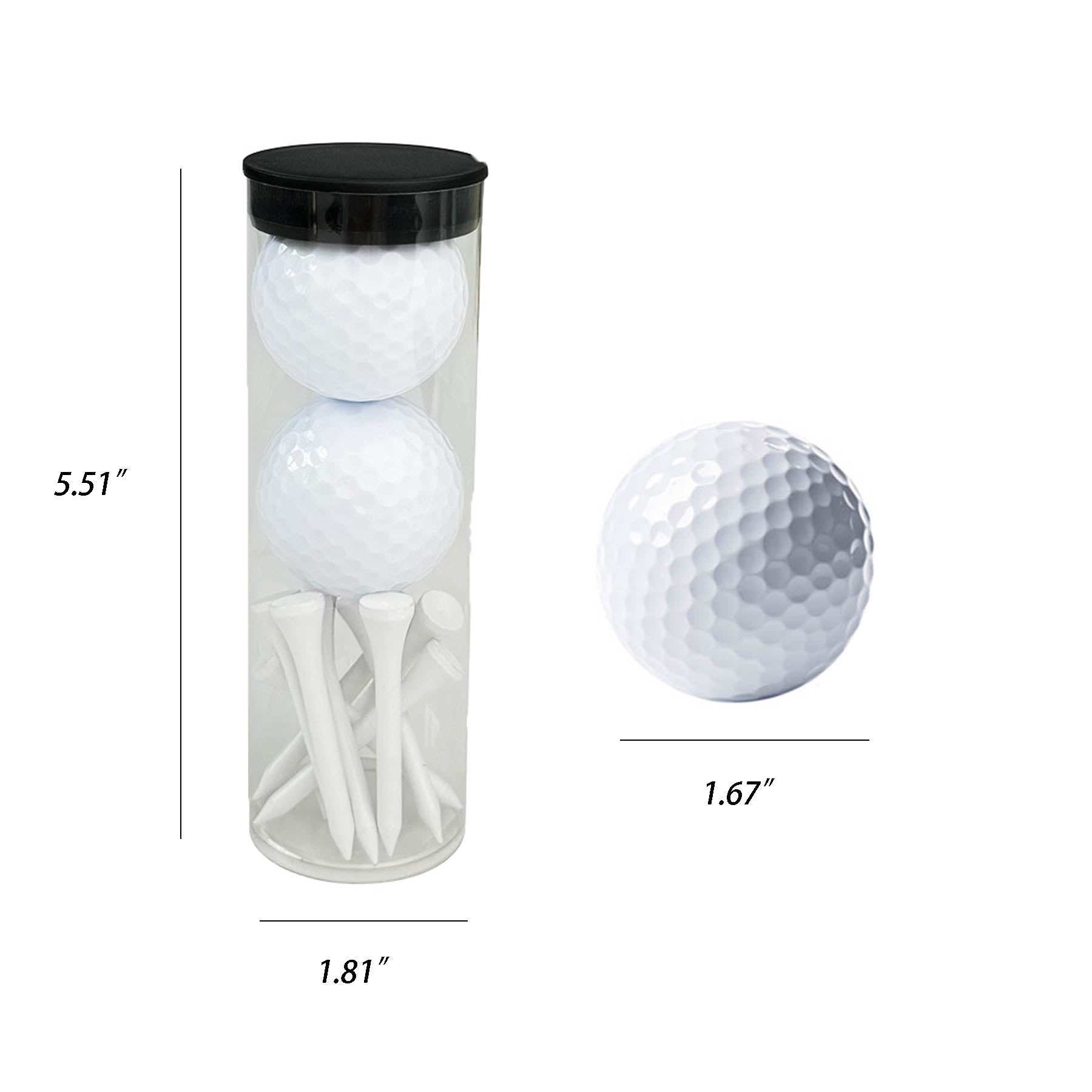 Two Ball Value Golf Gift Tube w/ Domed Imprint