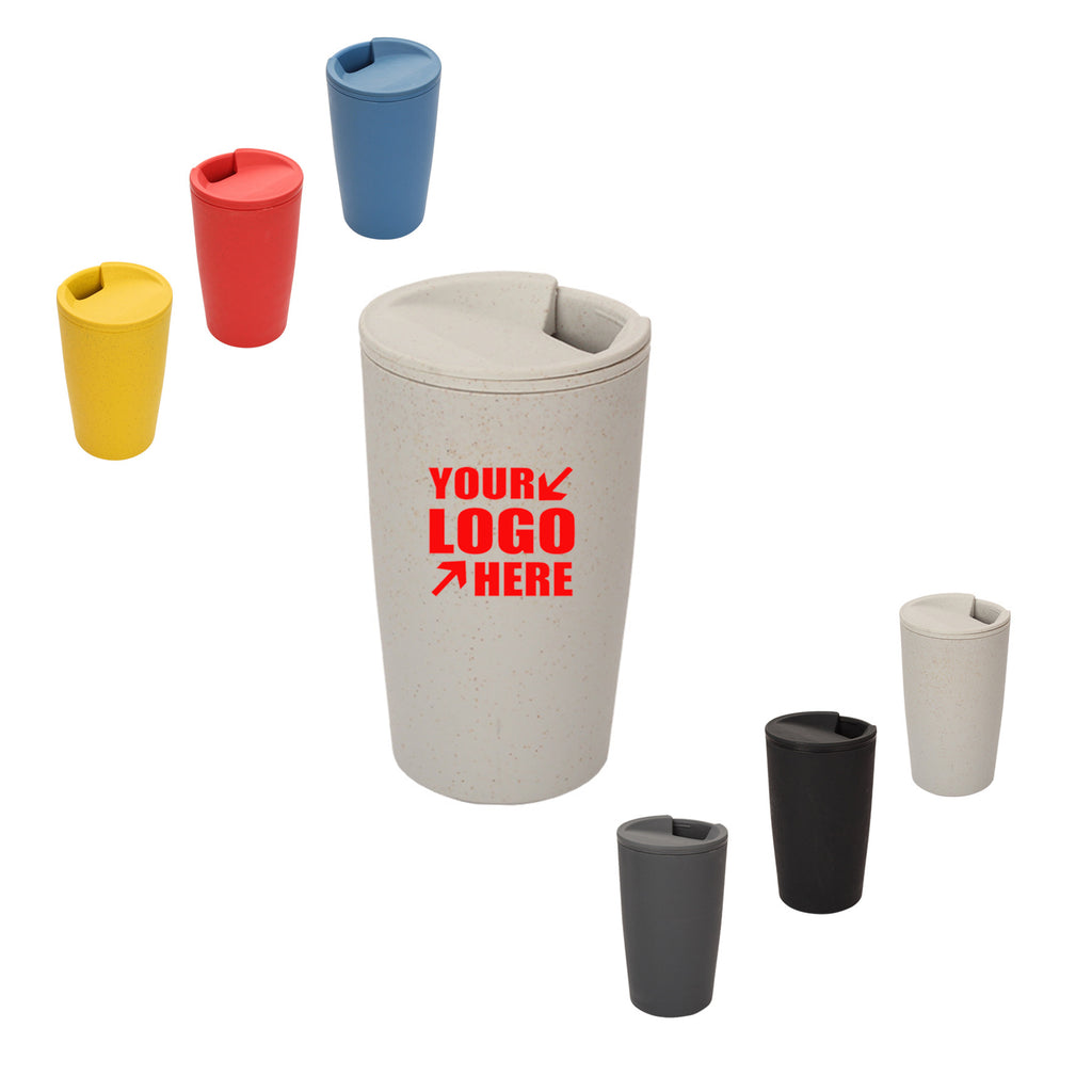 Custom Wheat Straw Coffee Cup With Lid