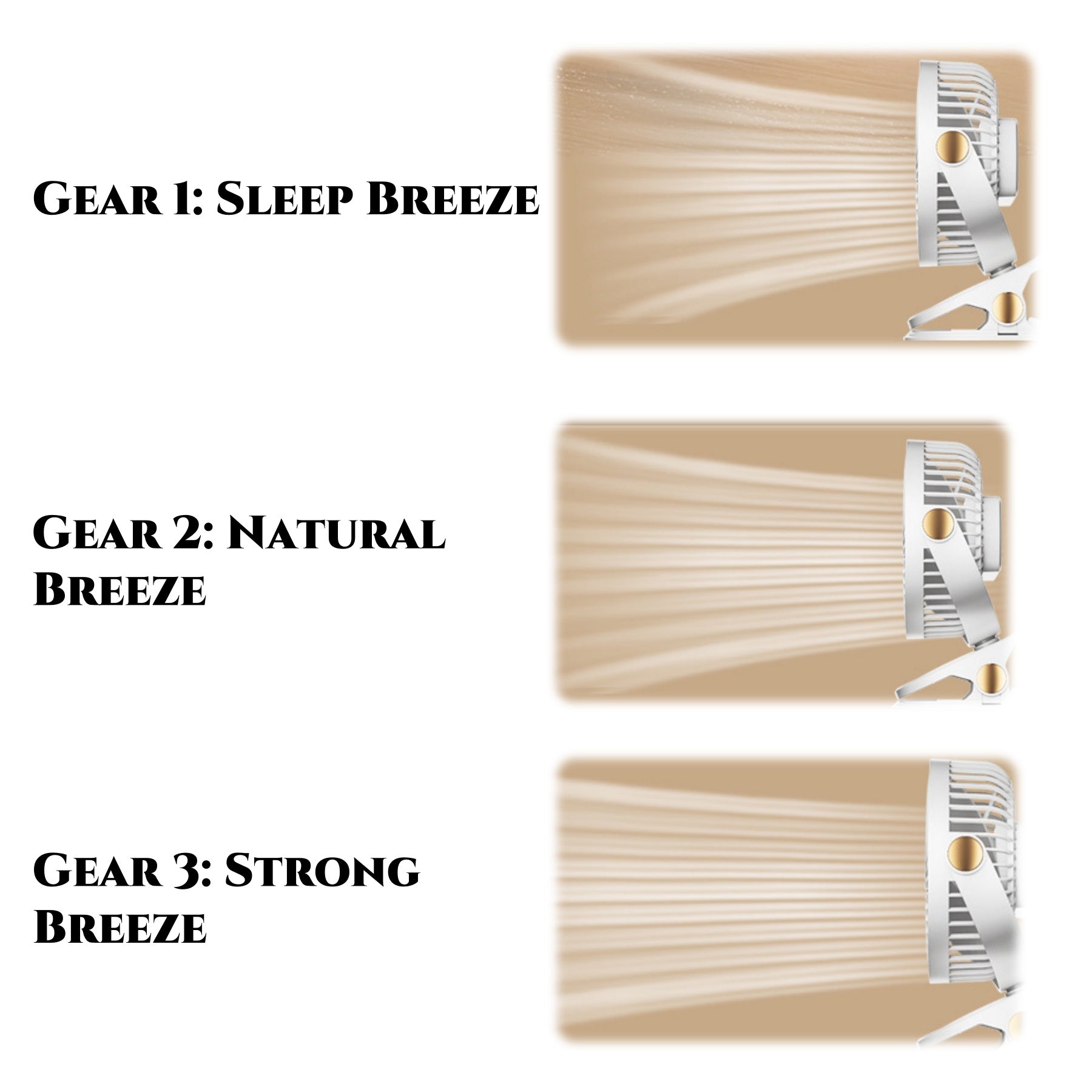 Silent Light Clip Fan