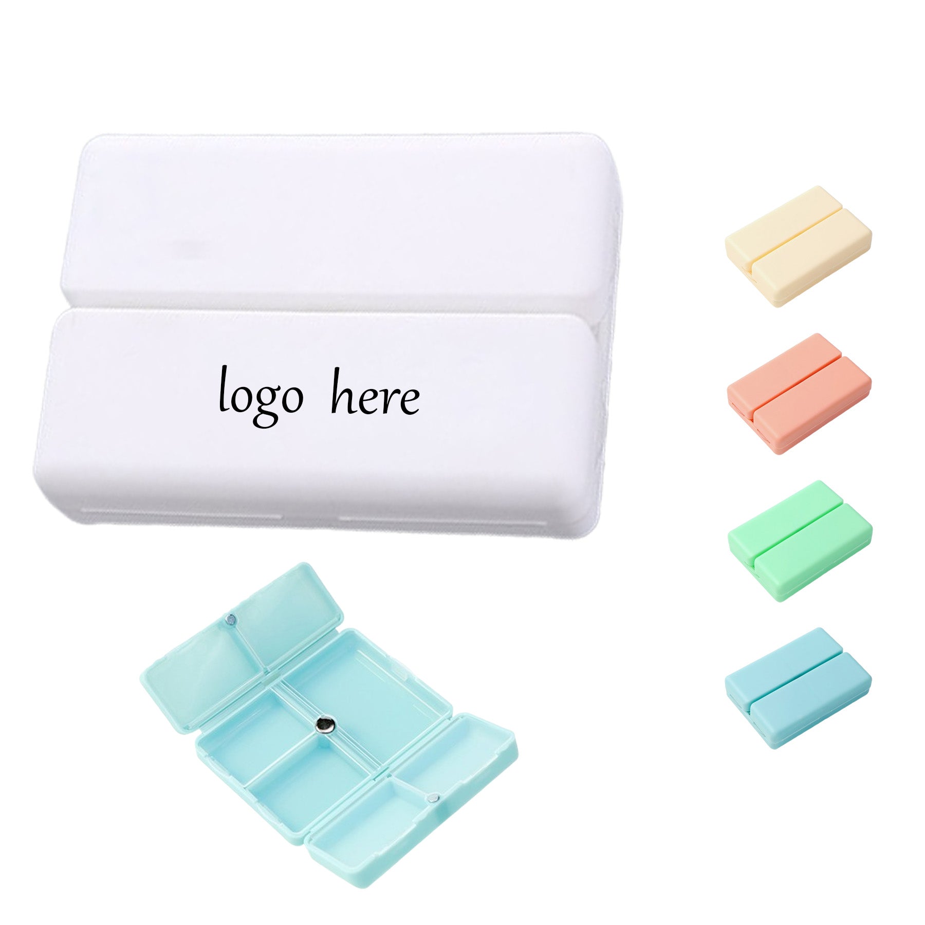 Rectangular Folding Pill Box With Magnet
