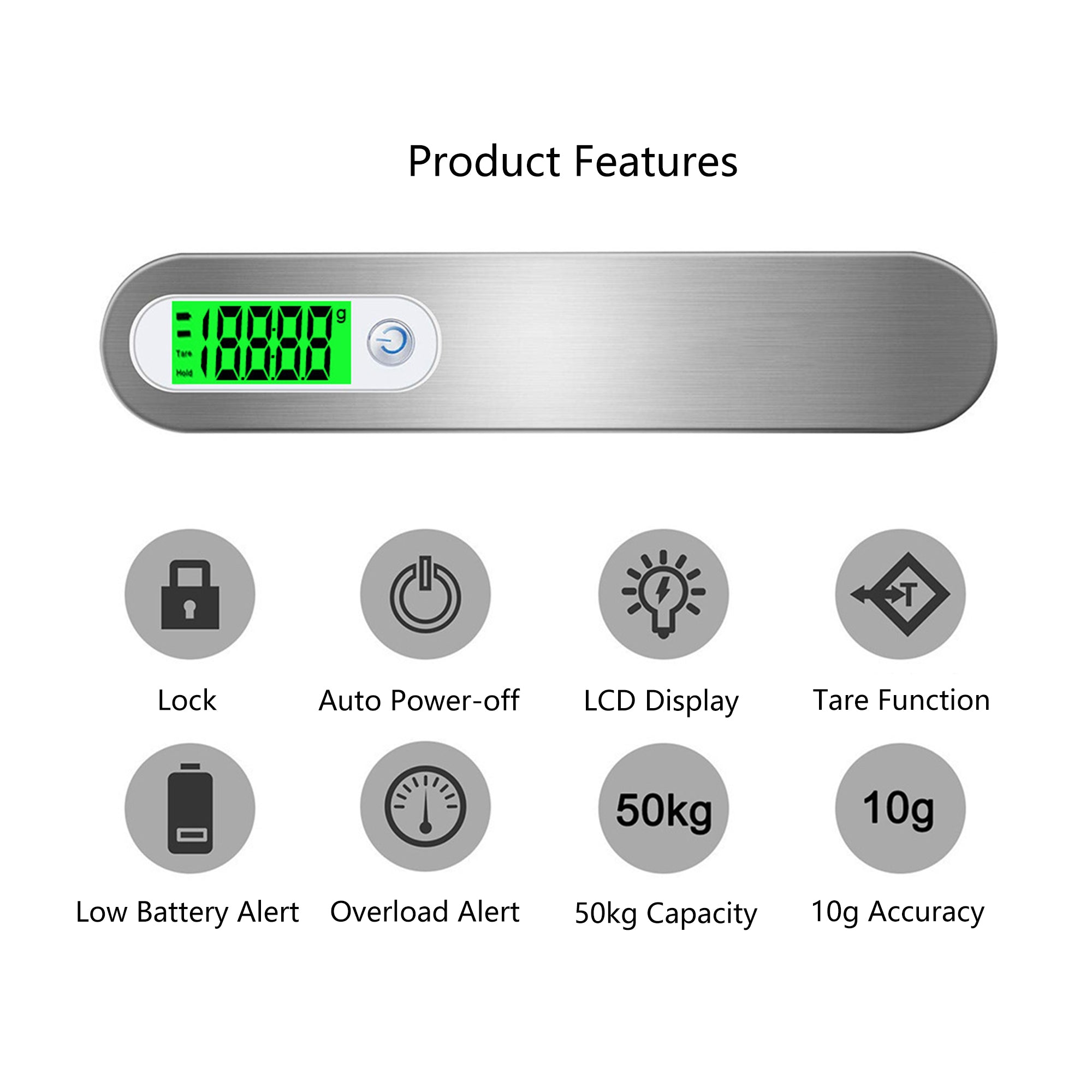 Digital Travel Scale For Luggage Weight 110Lb 50Kg Capacity
