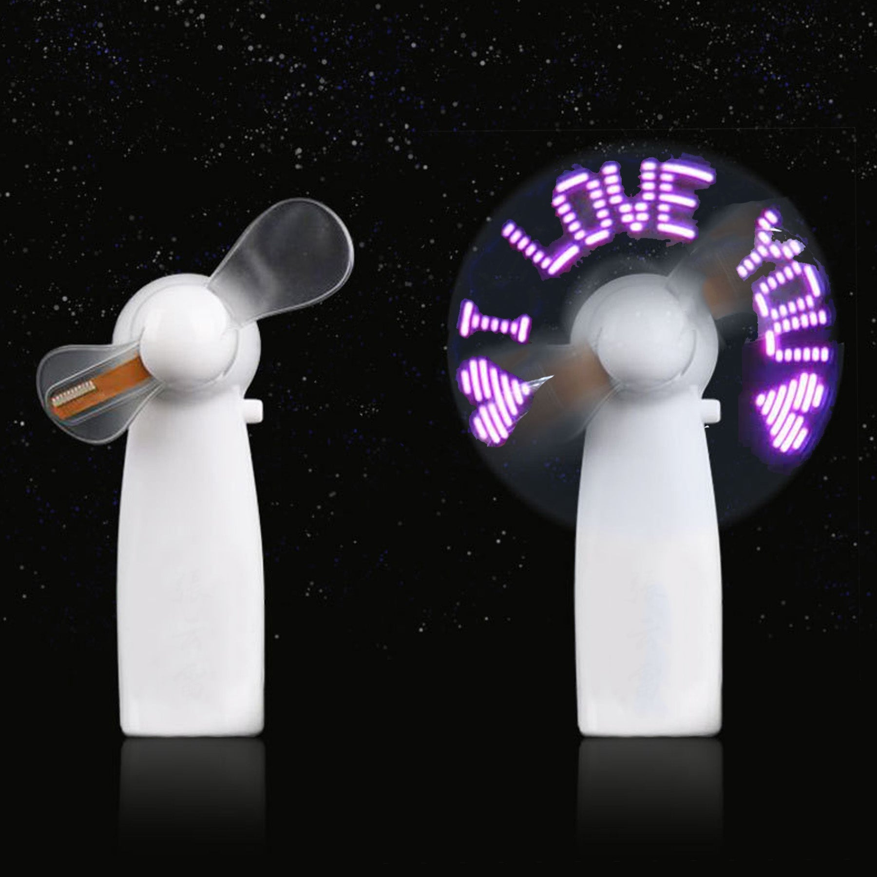Custom Flash Handheld LED Fan