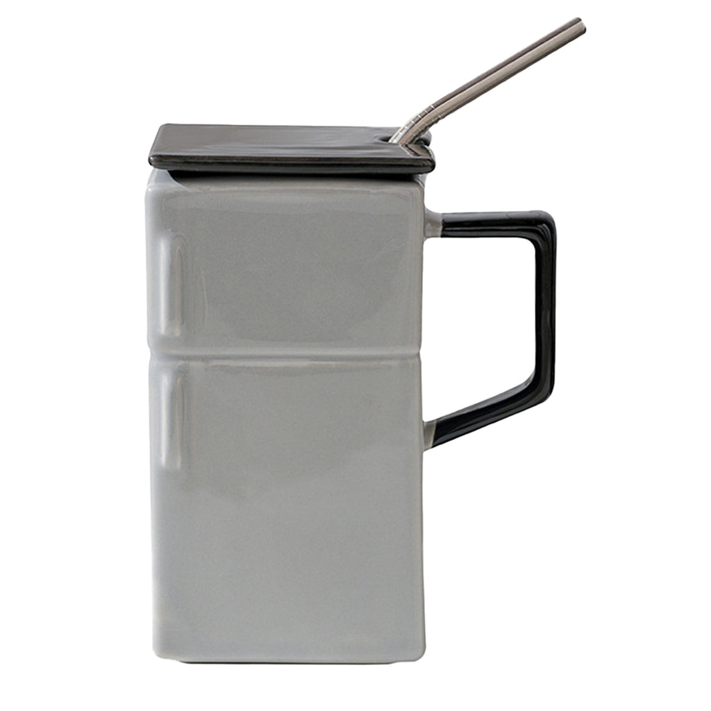 Ceramic Cup With Lid And Straw