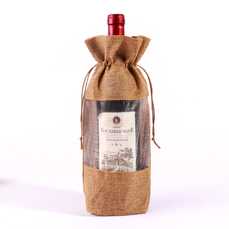 Sheer Window Organza Hessian Drawstring Gift Bags