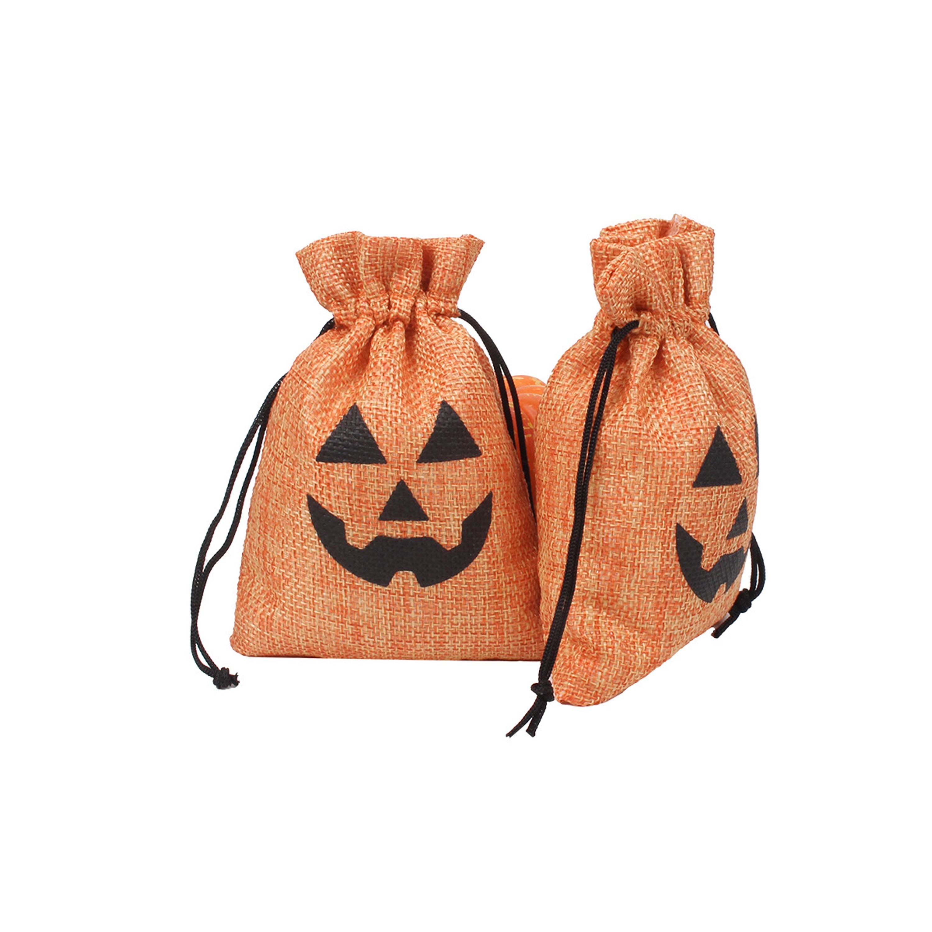 Halloween Flax Cord Linen Drawstring Bag