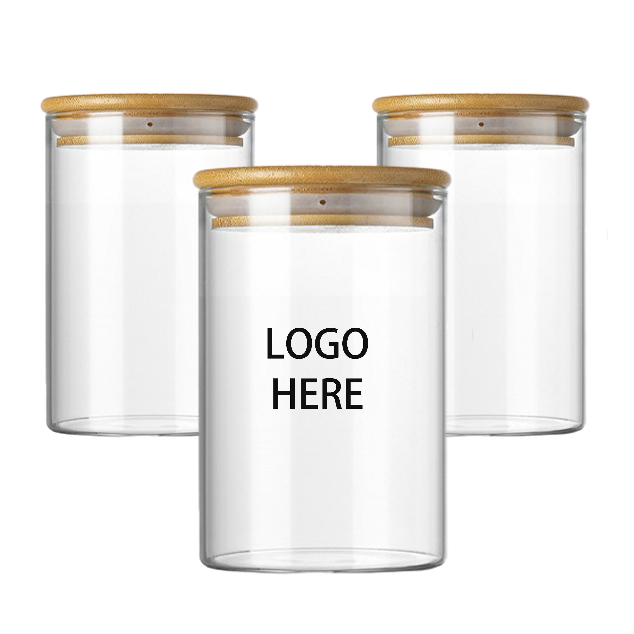 Clear Glass Canister With Bamboo Lid