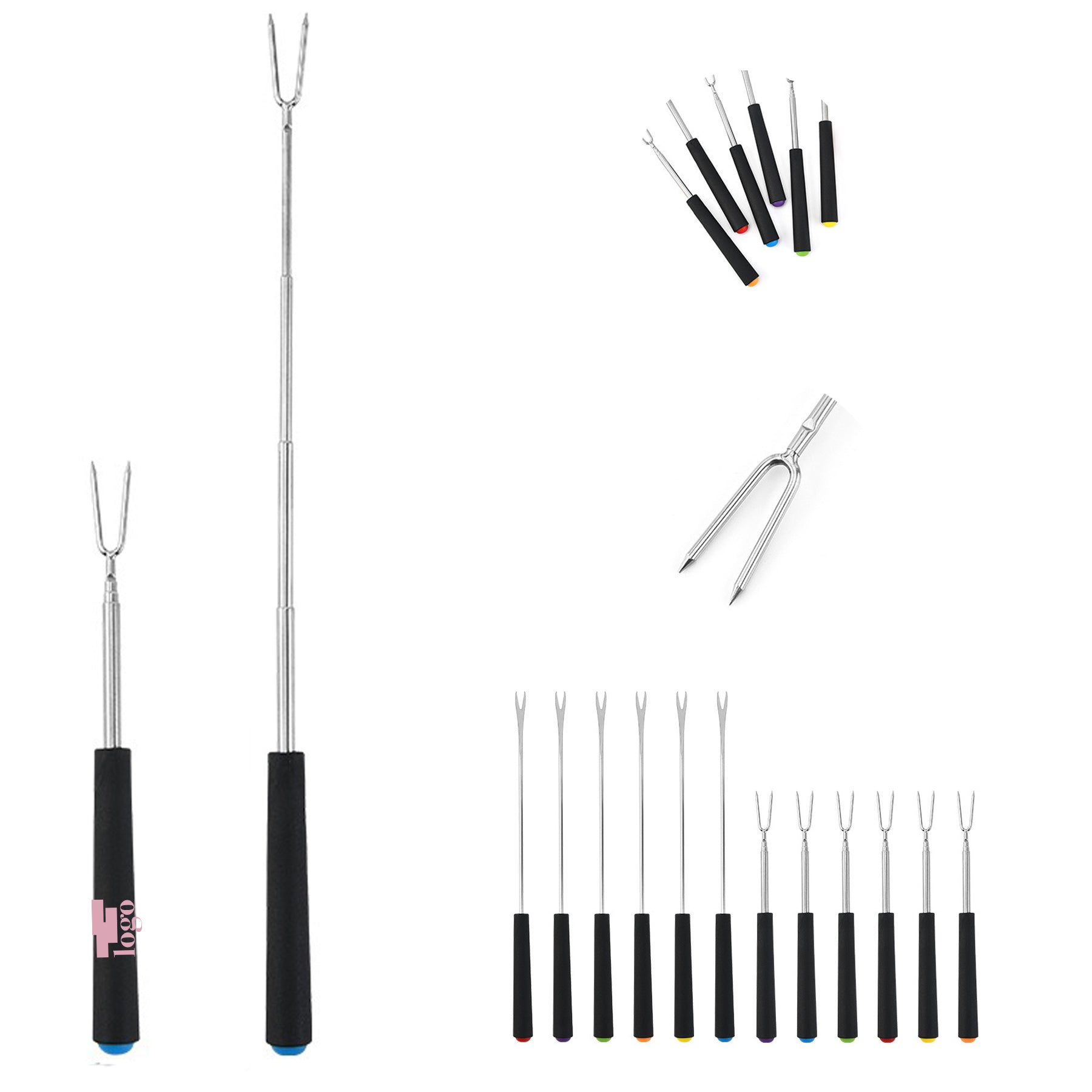 Outdoor Portable Telescopic Barbecue Fork