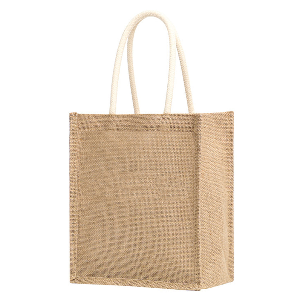 Jute Tote Bag W/ Cotton Handle