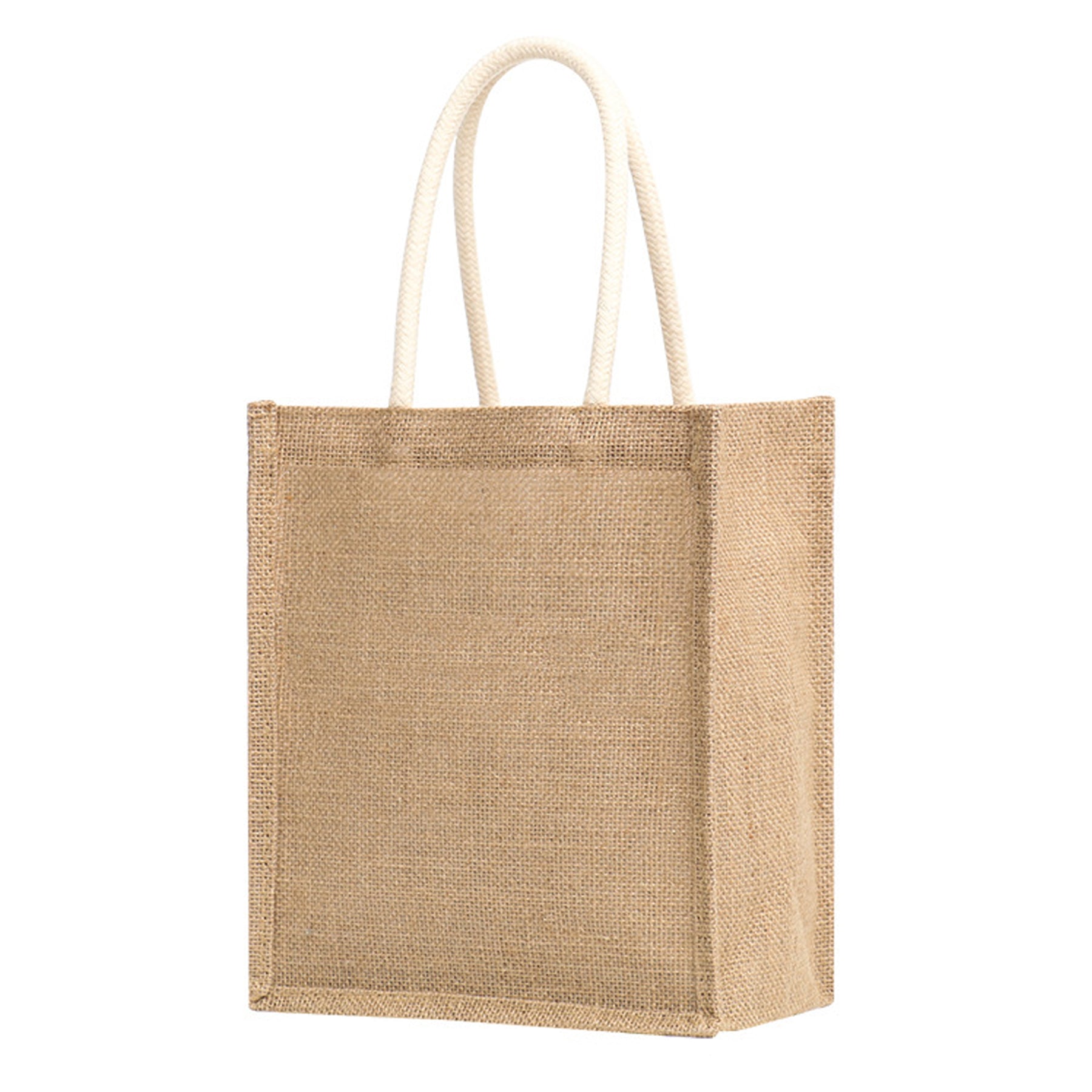 Jute Tote Bag W/ Cotton Handle