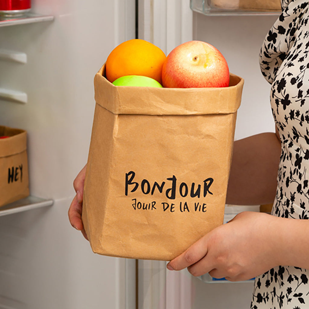 Washable Reusable Kraft Paper Grocery Bag