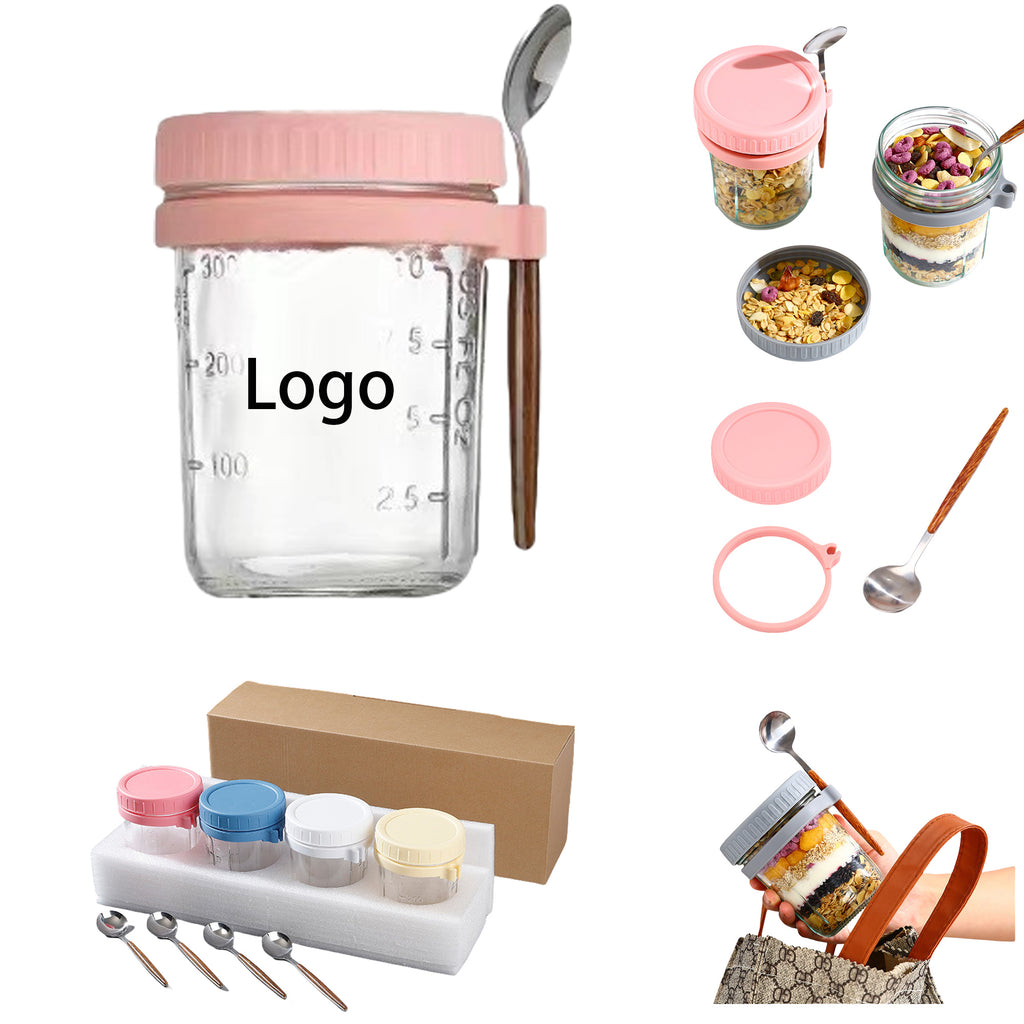 Clear Glass Jar with Hanging Wooden Spoon