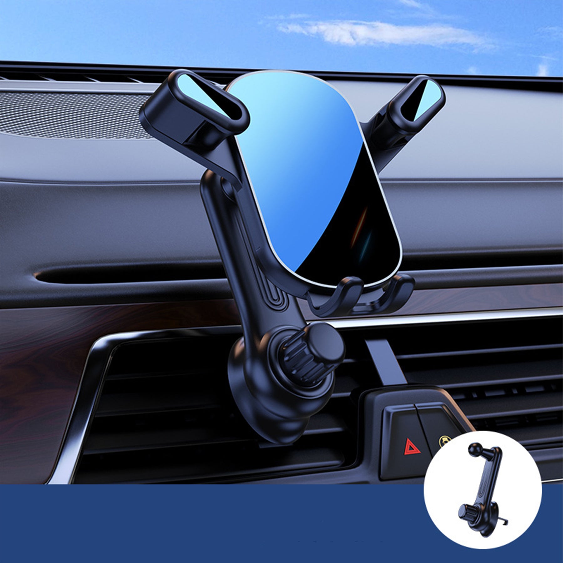 Mirror Car Air Vent Stand Phone Holder With Extended Hook