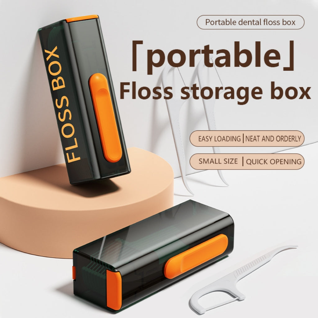 Auto Pop Up Floss Picks Dispenser Food Grade Abs Portable