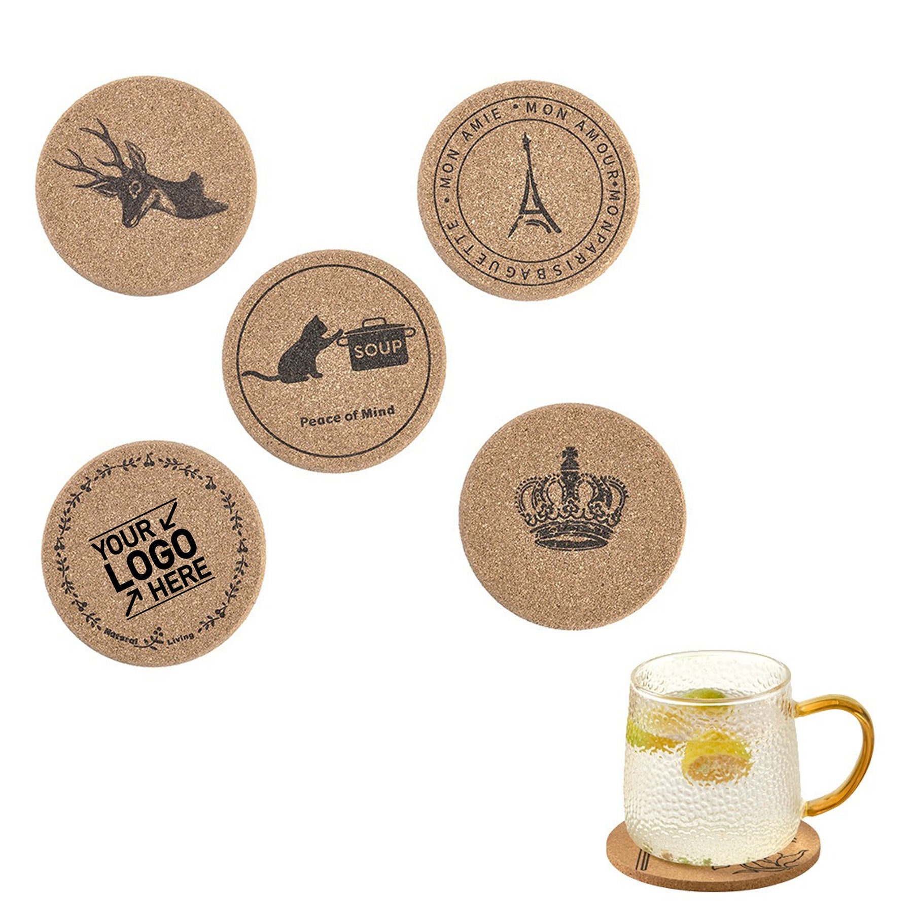 Digital Print Cork Coasters