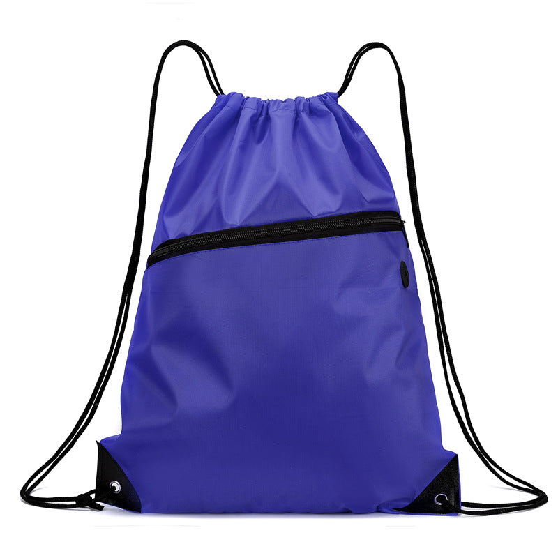 Drawstring Backpack With Zipper
