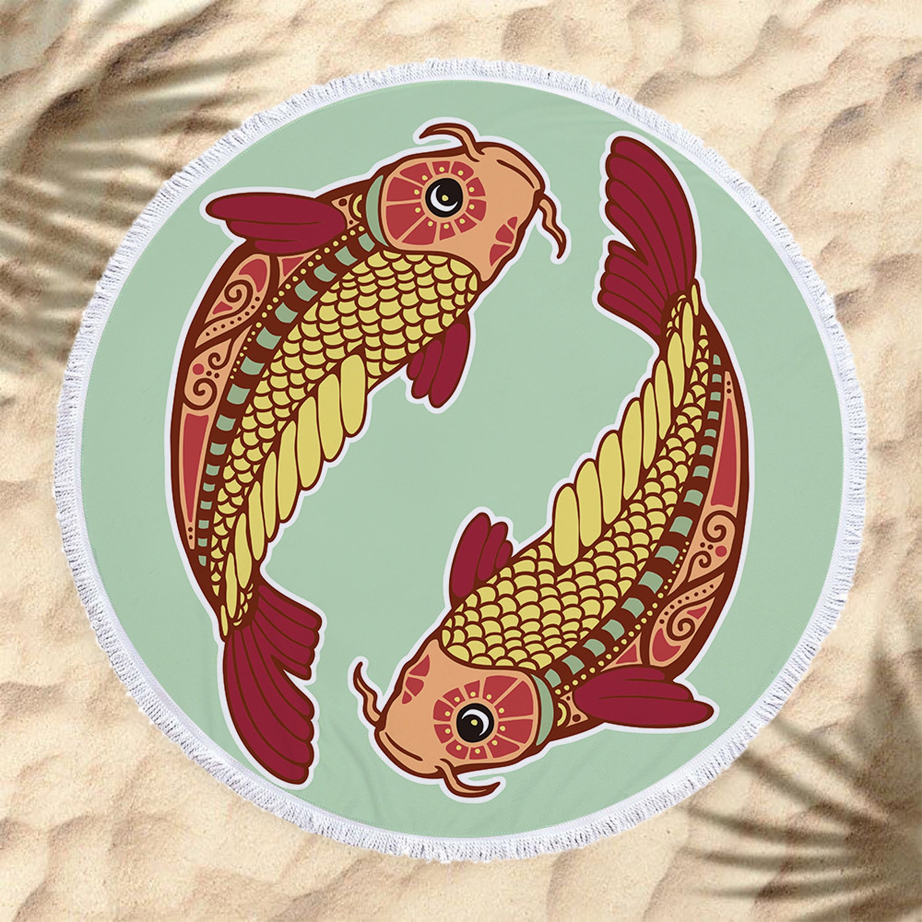 The Zodiac Printing Round Beach Towel With Tassels