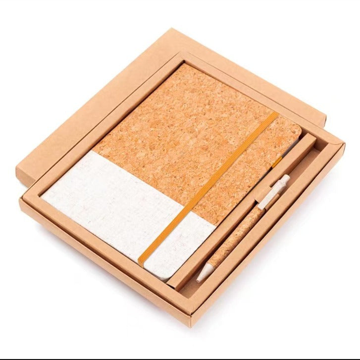Cork Grain Wheat Straw Notebook Set
