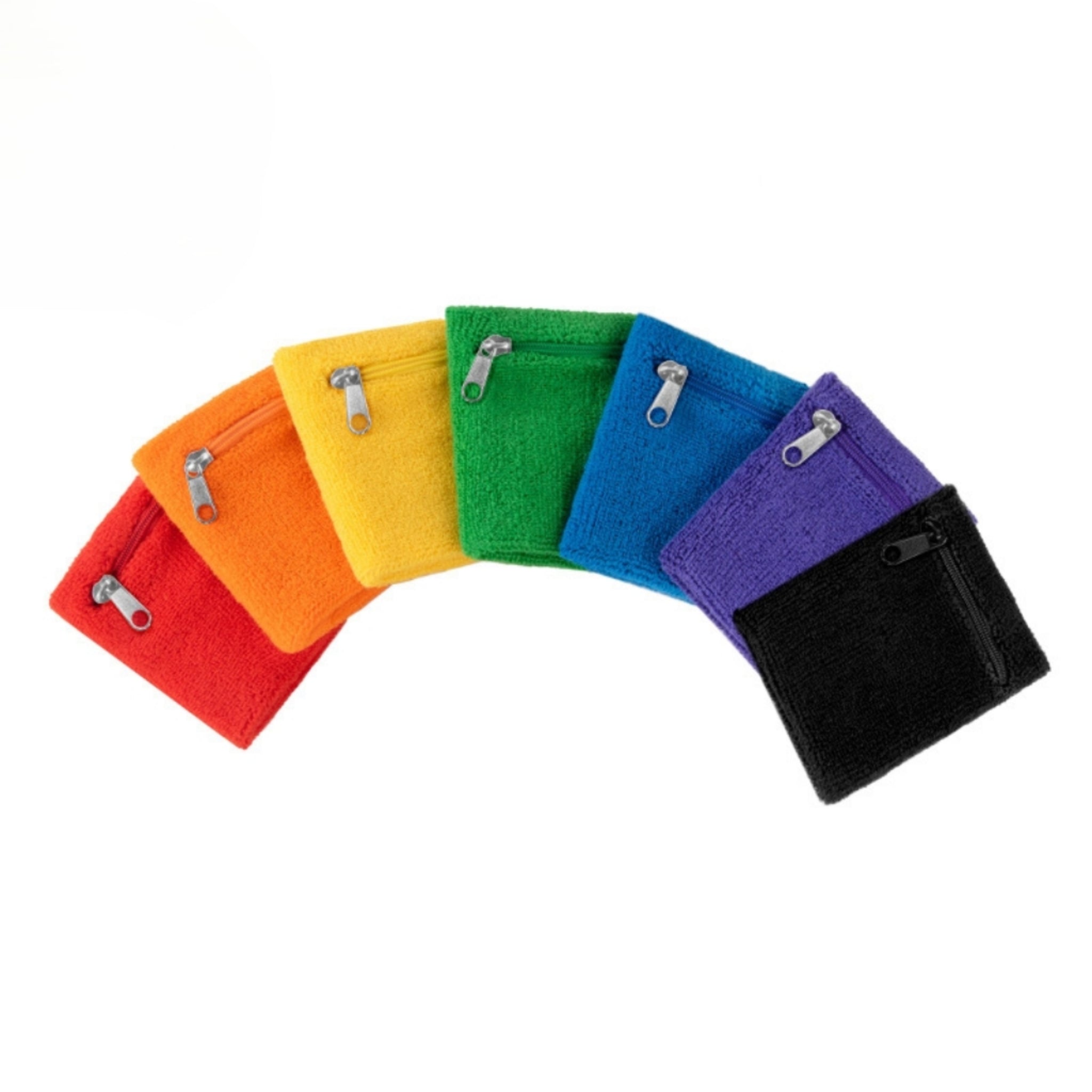 Zipper Sweat Wristband Pocket Tennis Gym Support