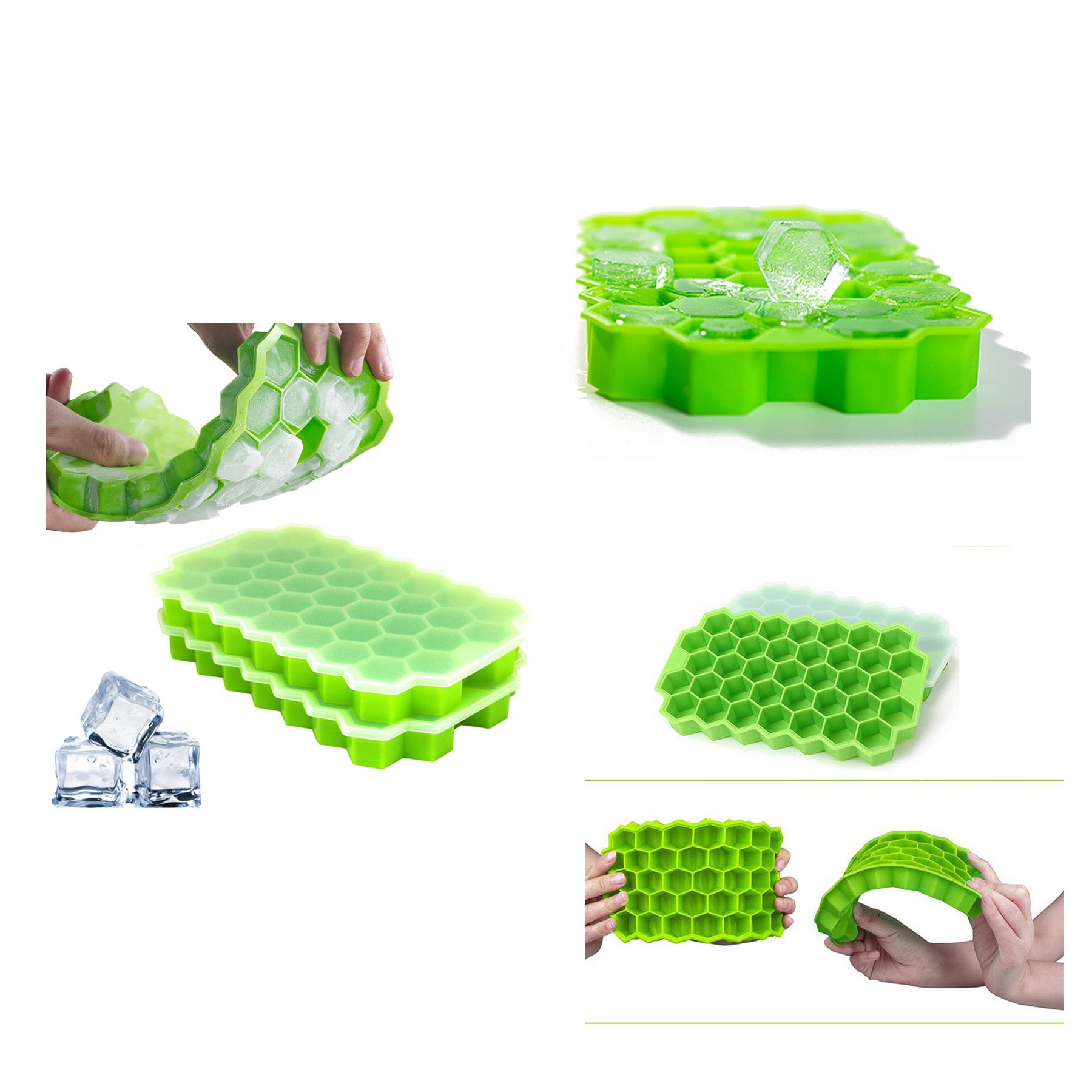 37-Cavity Honeycomb Silicone Ice Tray