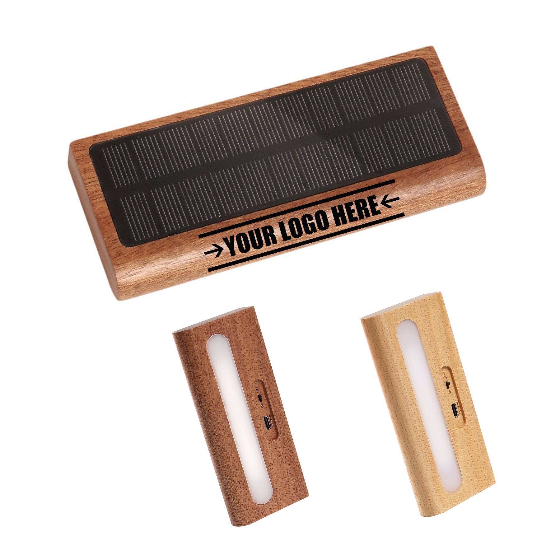Solar Rechargeable Wood Wall Light Lamp
