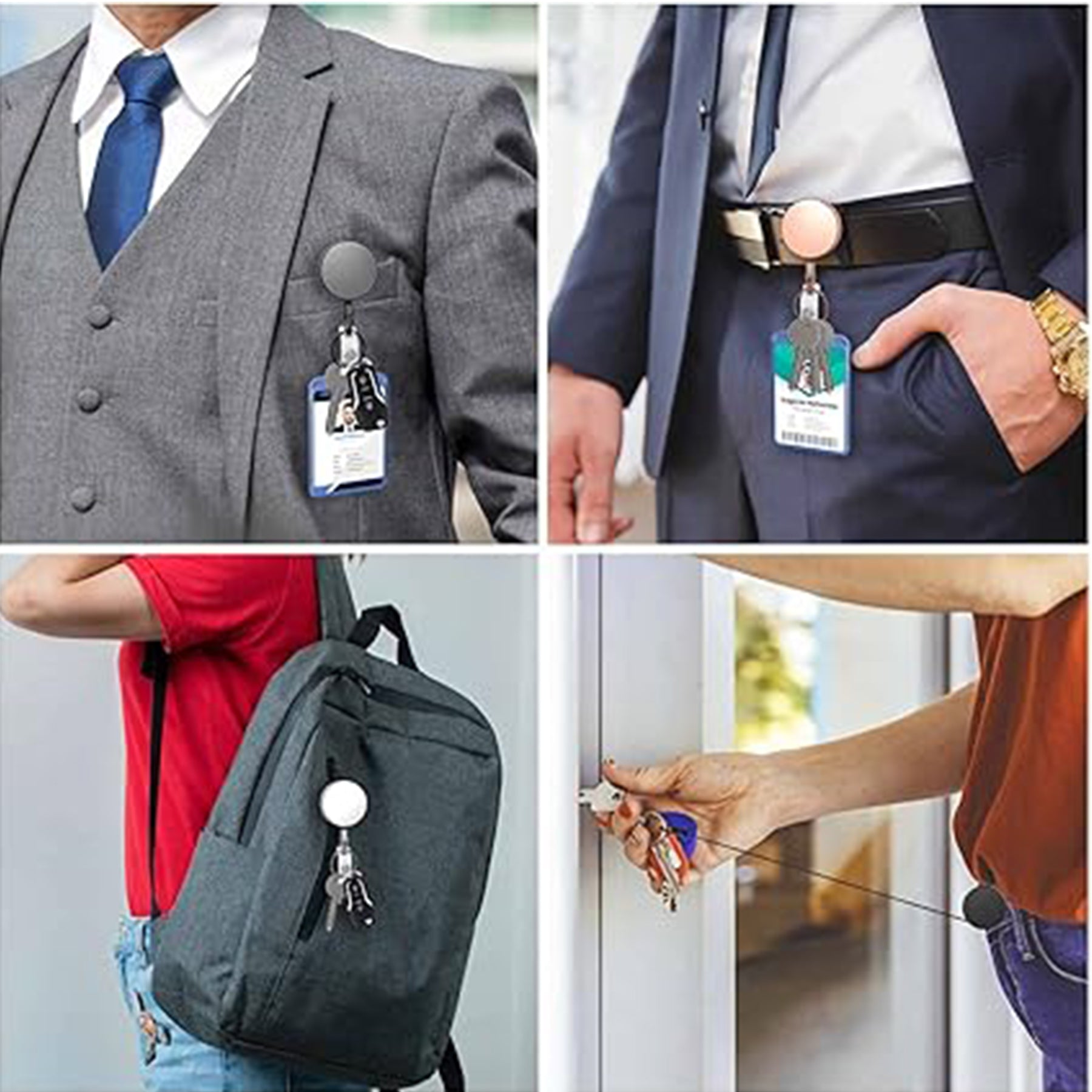 Retractable Badge Holder with Carabiner Reel Clip